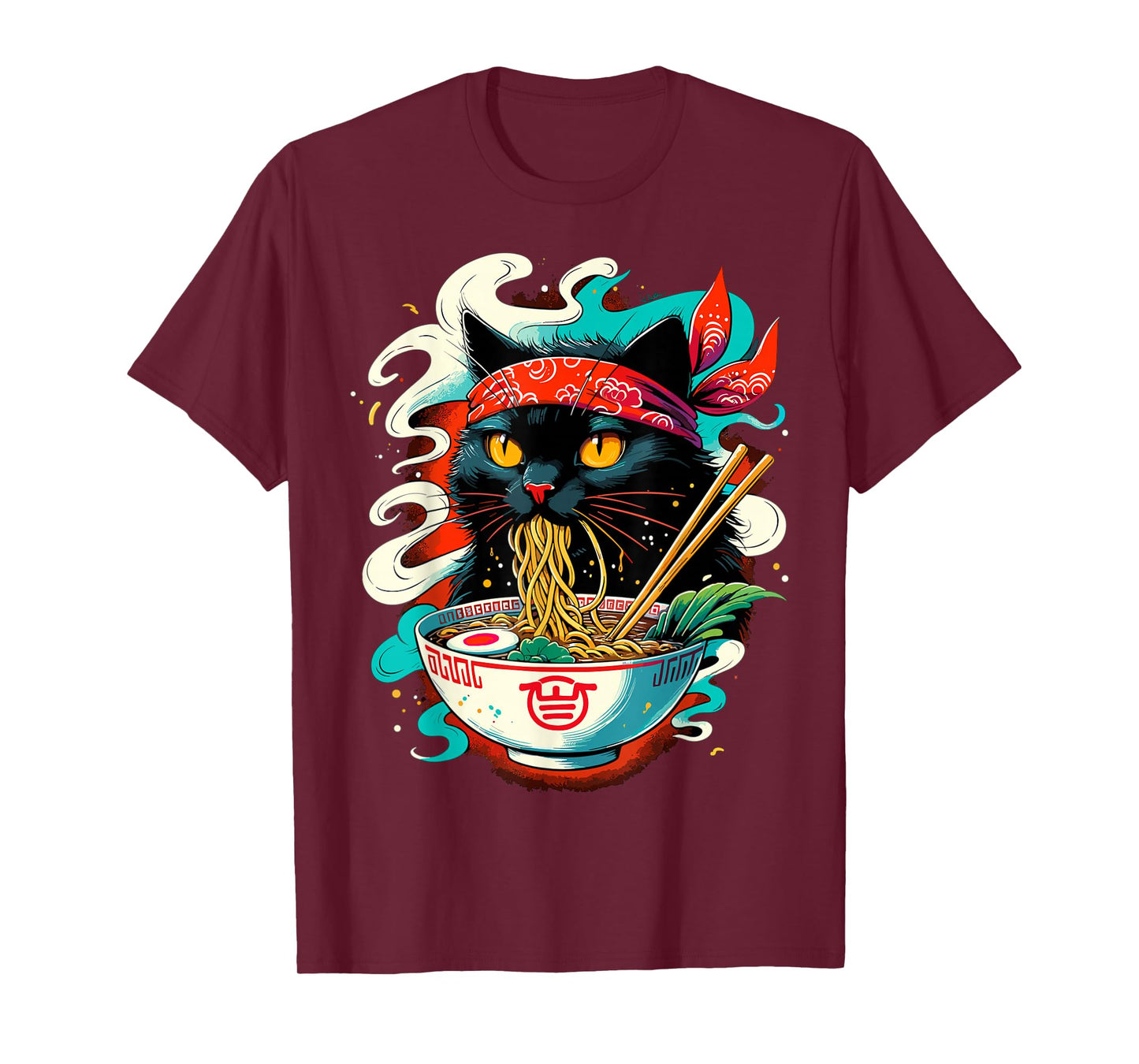 Cat Ramen Noodle Japanese Anime Kawaii Cat T-Shirt