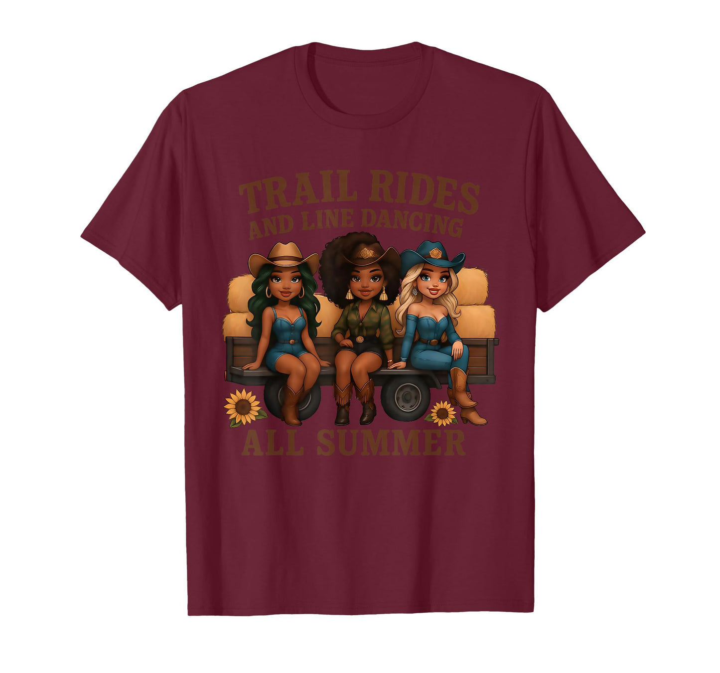 Trail Rides And Line Dancing All Summer Western Rodeo Party T-Shirt