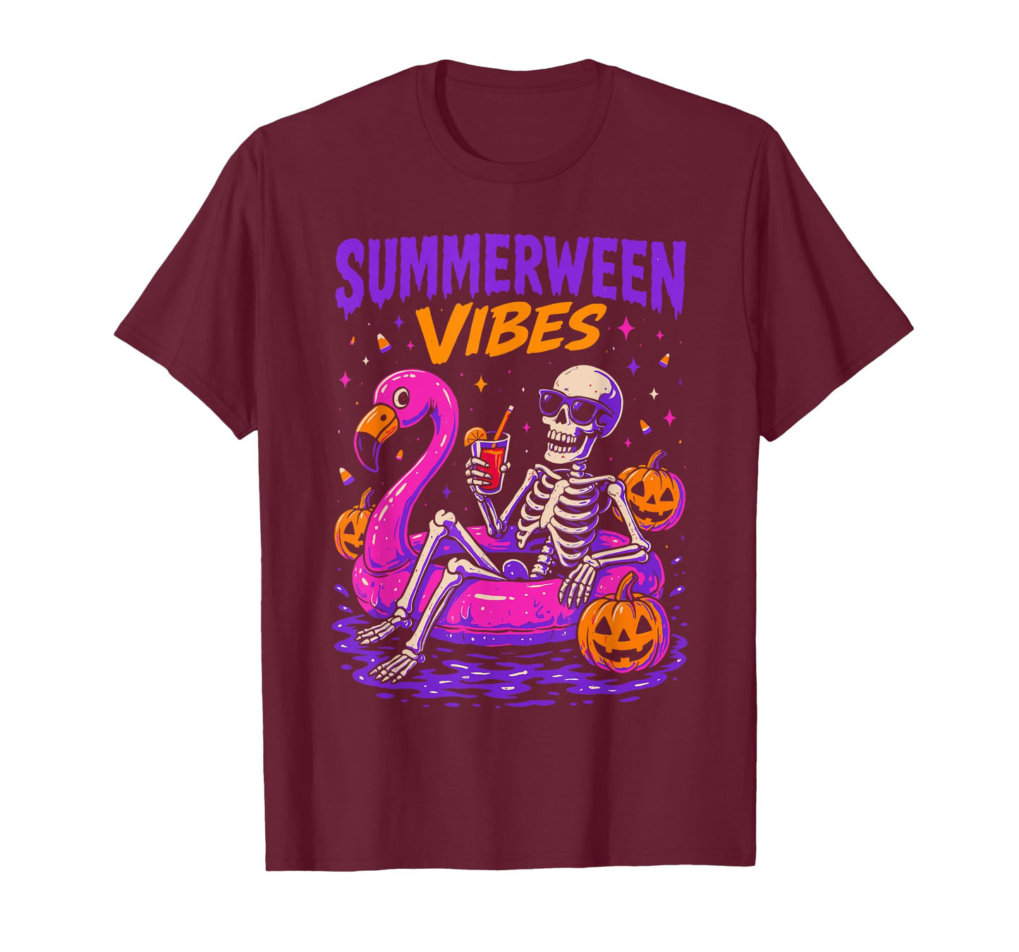 Summer Halloween Skeleton Costume, Spooky Summerween T-Shirt