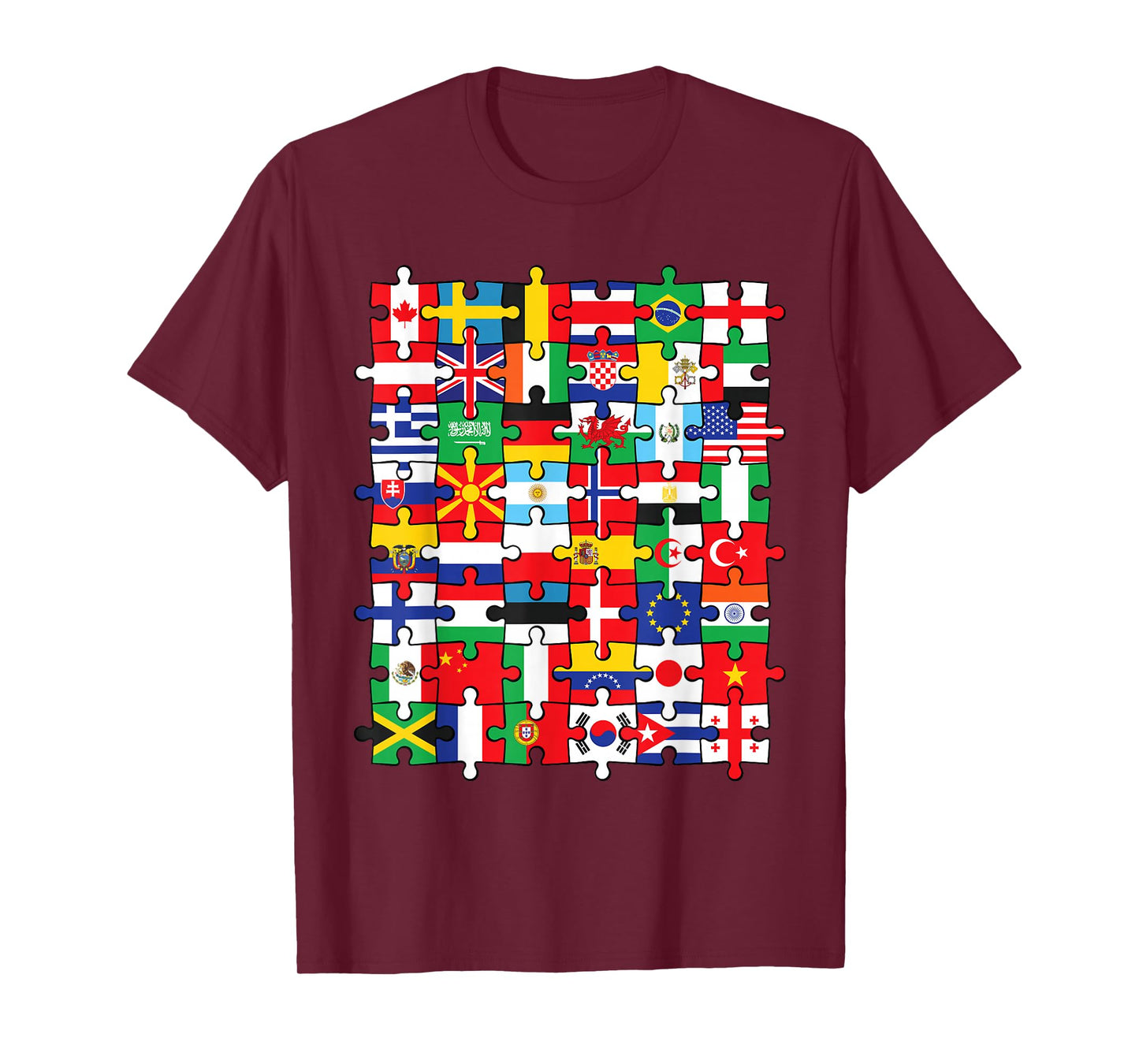 Flags of Countries of the World international flag puzzle T-Shirt