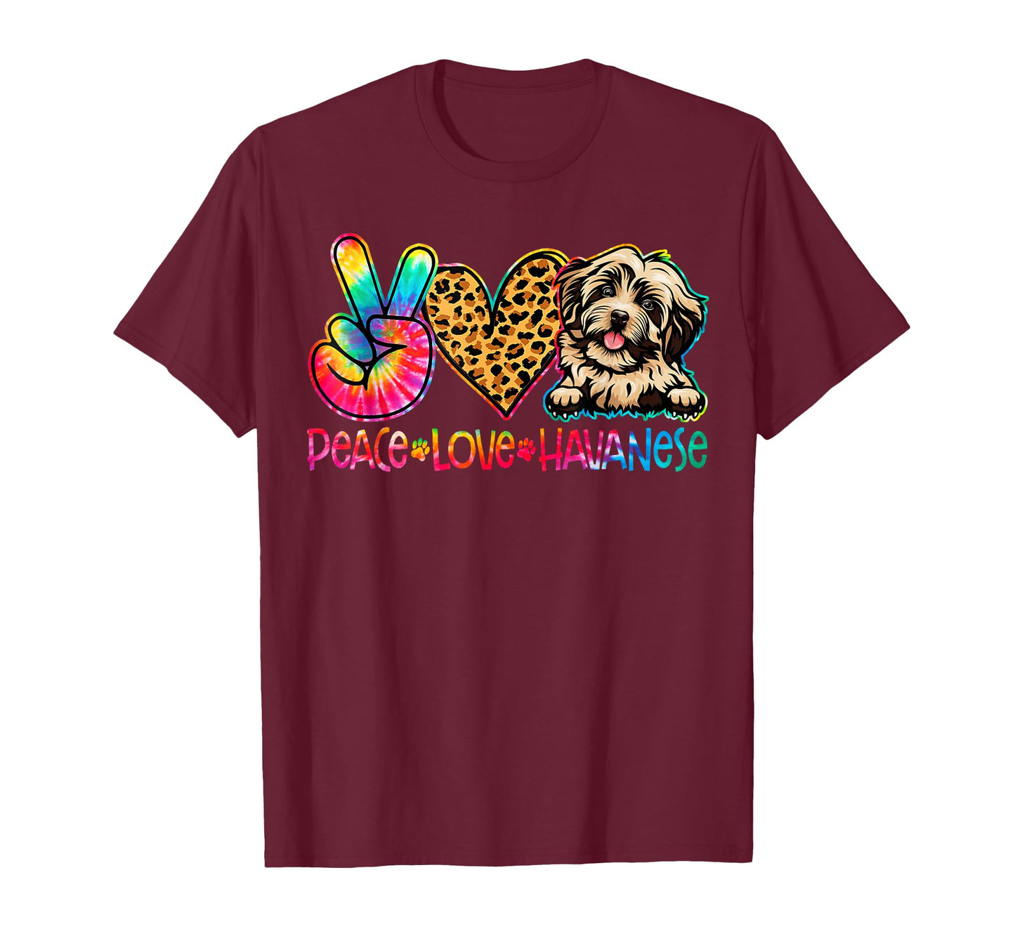 Peace Love Havanese Tie Dye Dog Lover T-Shirt