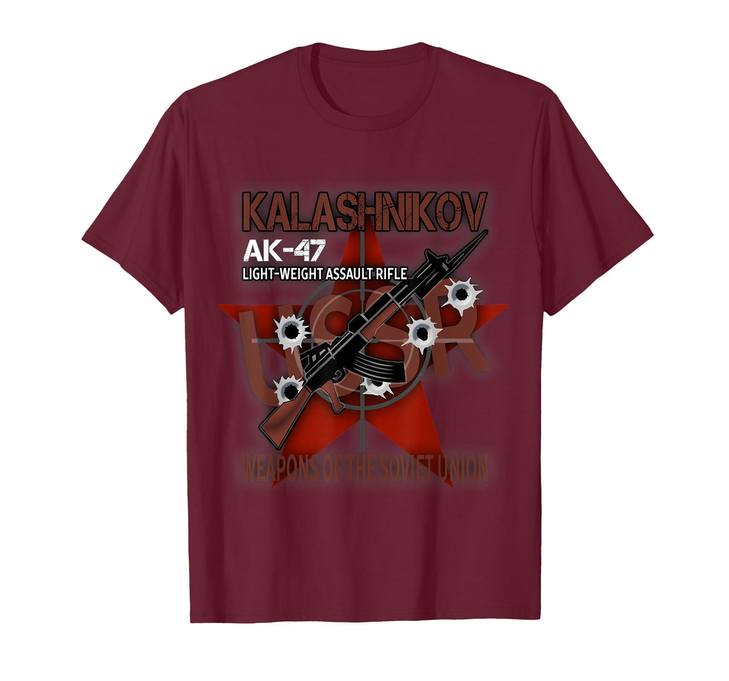 Soviet Kalashnikov AK-47 Vintage USSR Russian Rifle Gun CCCP T-Shirt