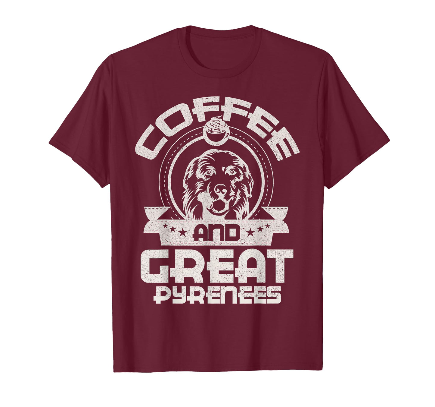 Coffee And Great Pyrenees Coffee Drinking Dog Owner Lover T-Shirt