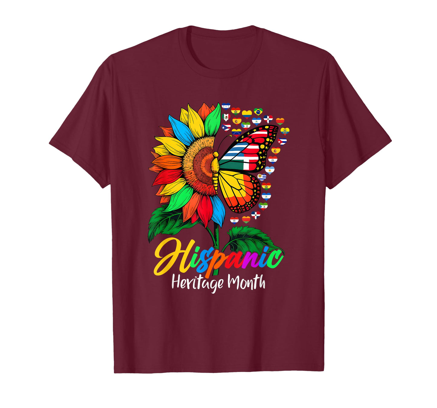 National Hispanic Heritage Month Sunflower All Countries T-Shirt