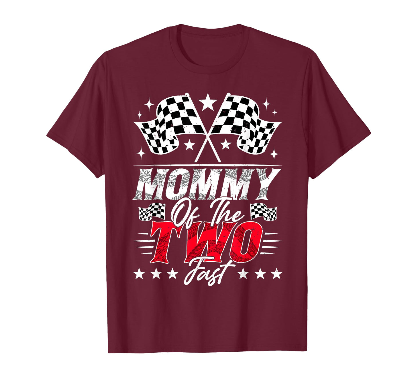 Mommy Of The Two Fast Second Birthday Racing Car Family T-Shirt