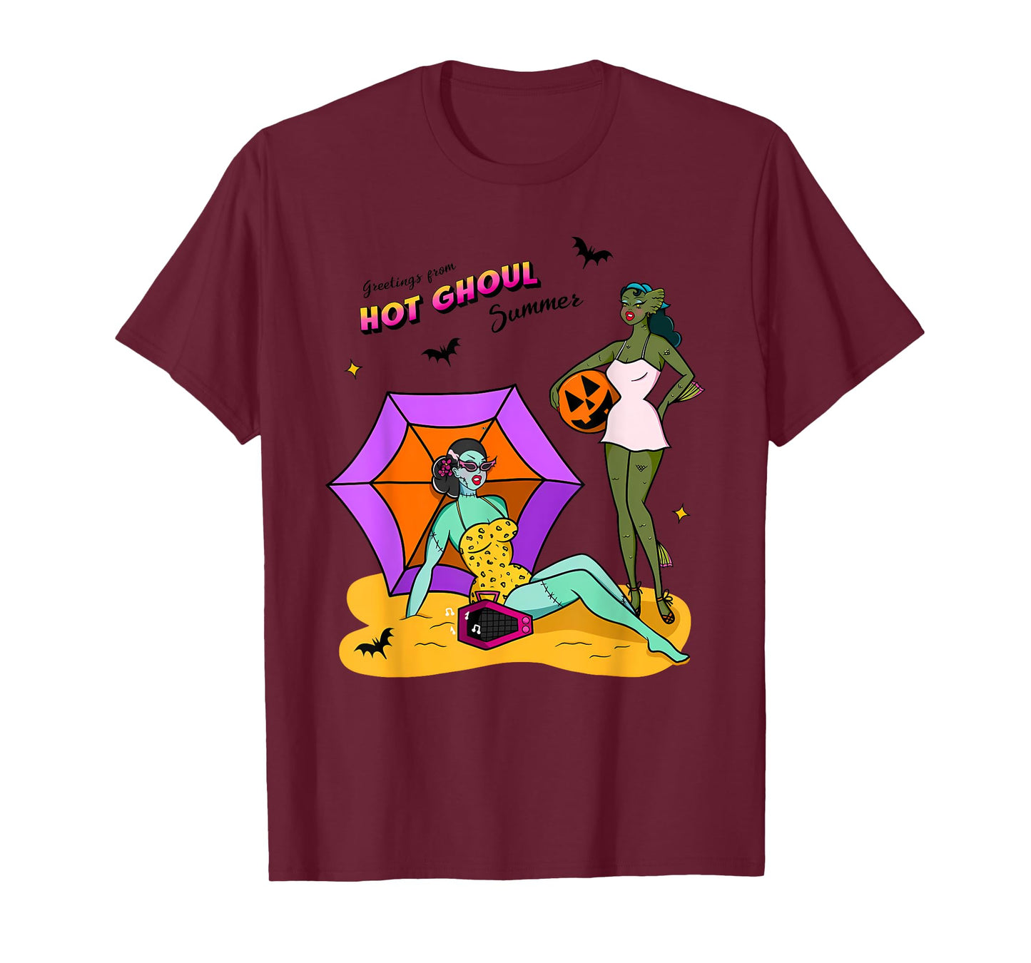 Quote Greetings from HOT GHOUL Summer Funny Halloween Design T-Shirt