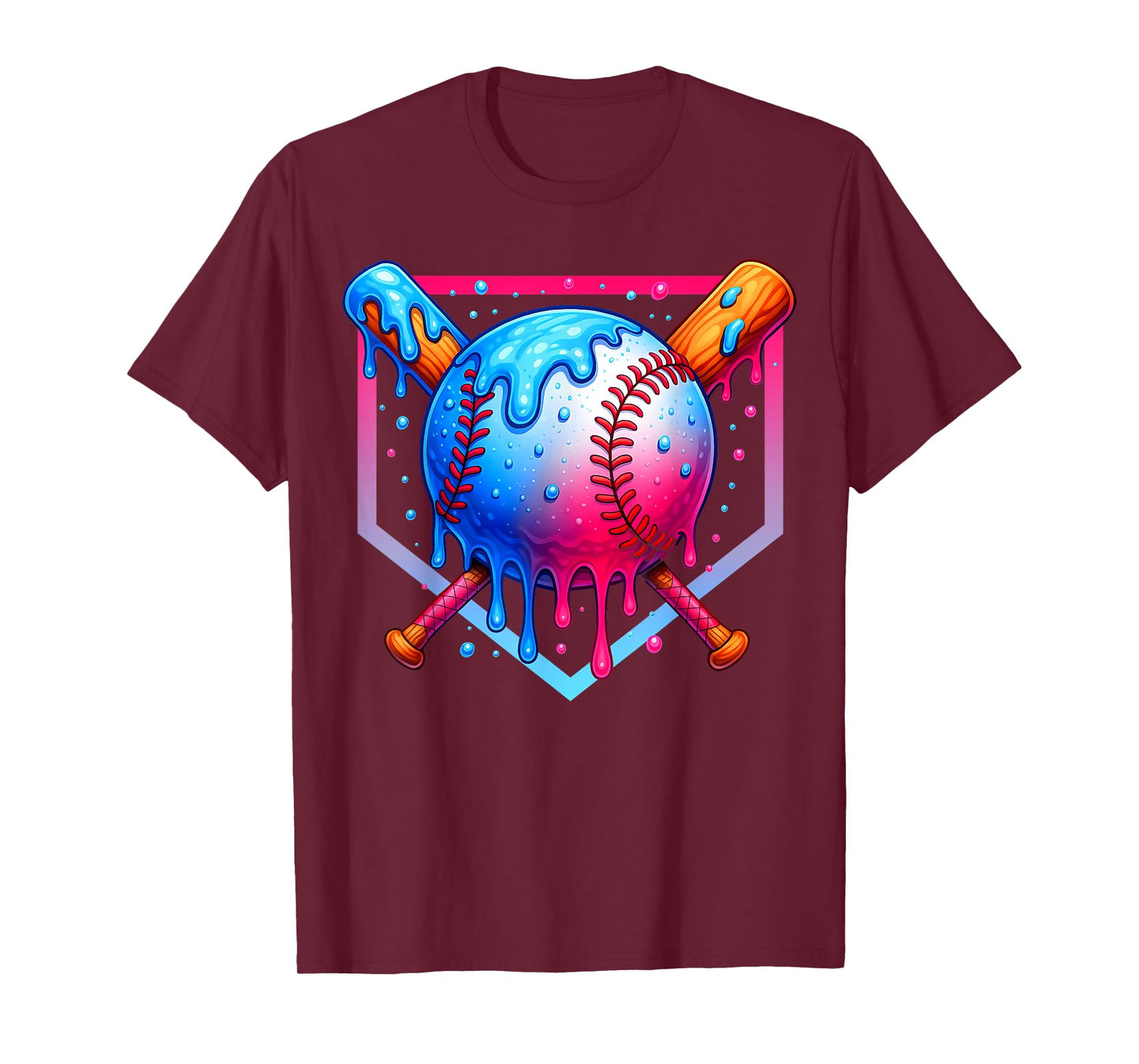 Baseball Drip Boys Home Plate Ice Cream Sport Players & Fans T-Shirt