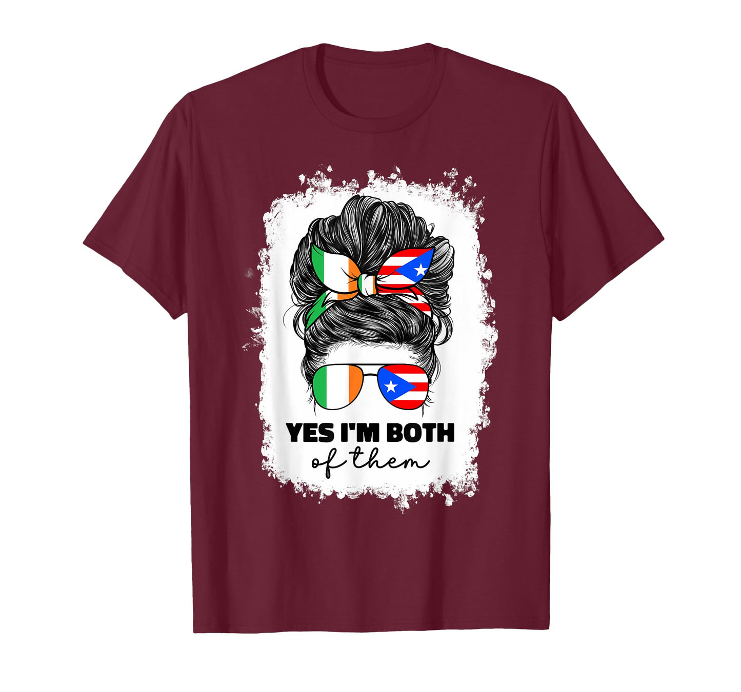 Half Irish And Puerto Rican Rico Ireland Flag Girl For Women T-Shirt