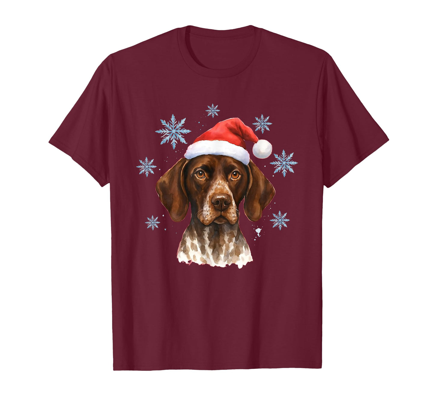 Santa German Shorthaired Pointer Christmas Winter GSP Dog T-Shirt