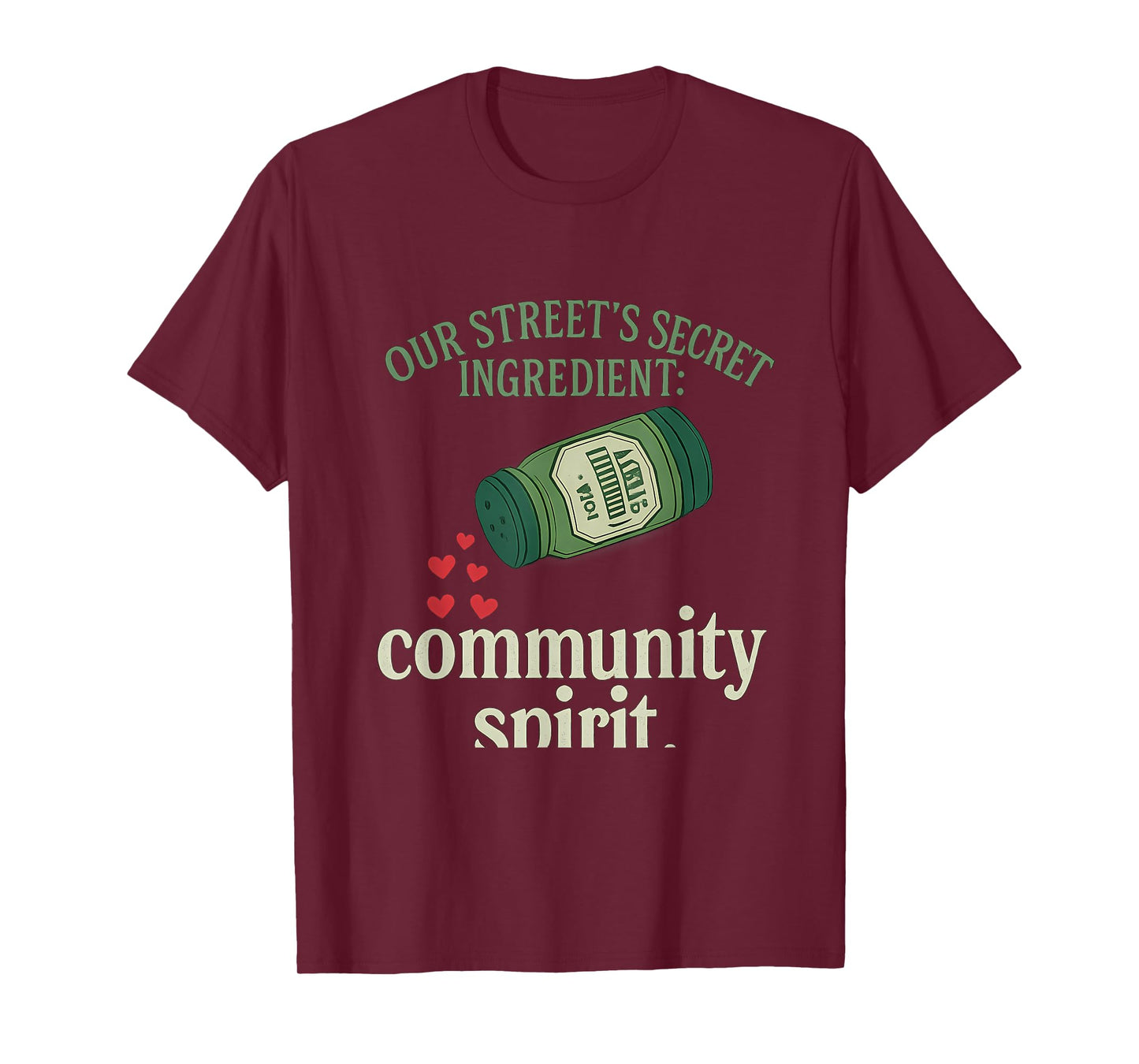 Community Pride Spice Jar Hearts Design T-Shirt