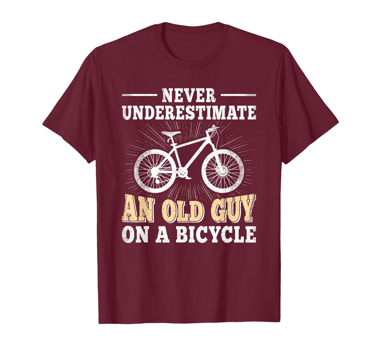 Never Underestimate An Old Guy On A Bicycle Cycling Men T-Shirt