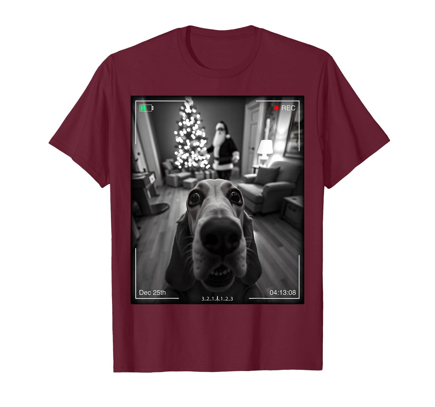 Basset Hound Catches Santa On Camera Xmas T-Shirt