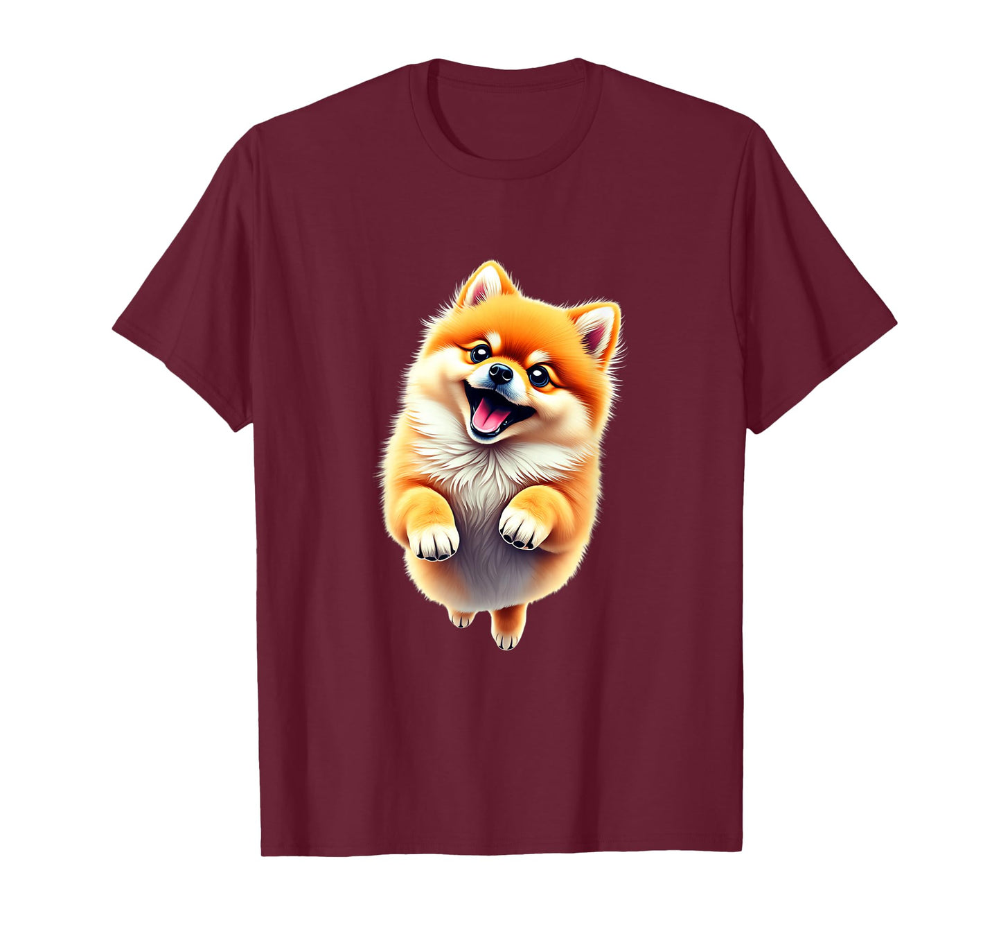 Pomeranian Dog Lovers Jumping Design Cute Funny Pomeranian T-Shirt