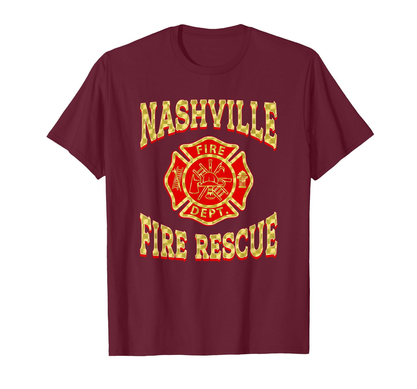 Retro Nashville Fire Department Flag Tennessee Firefighter T-Shirt