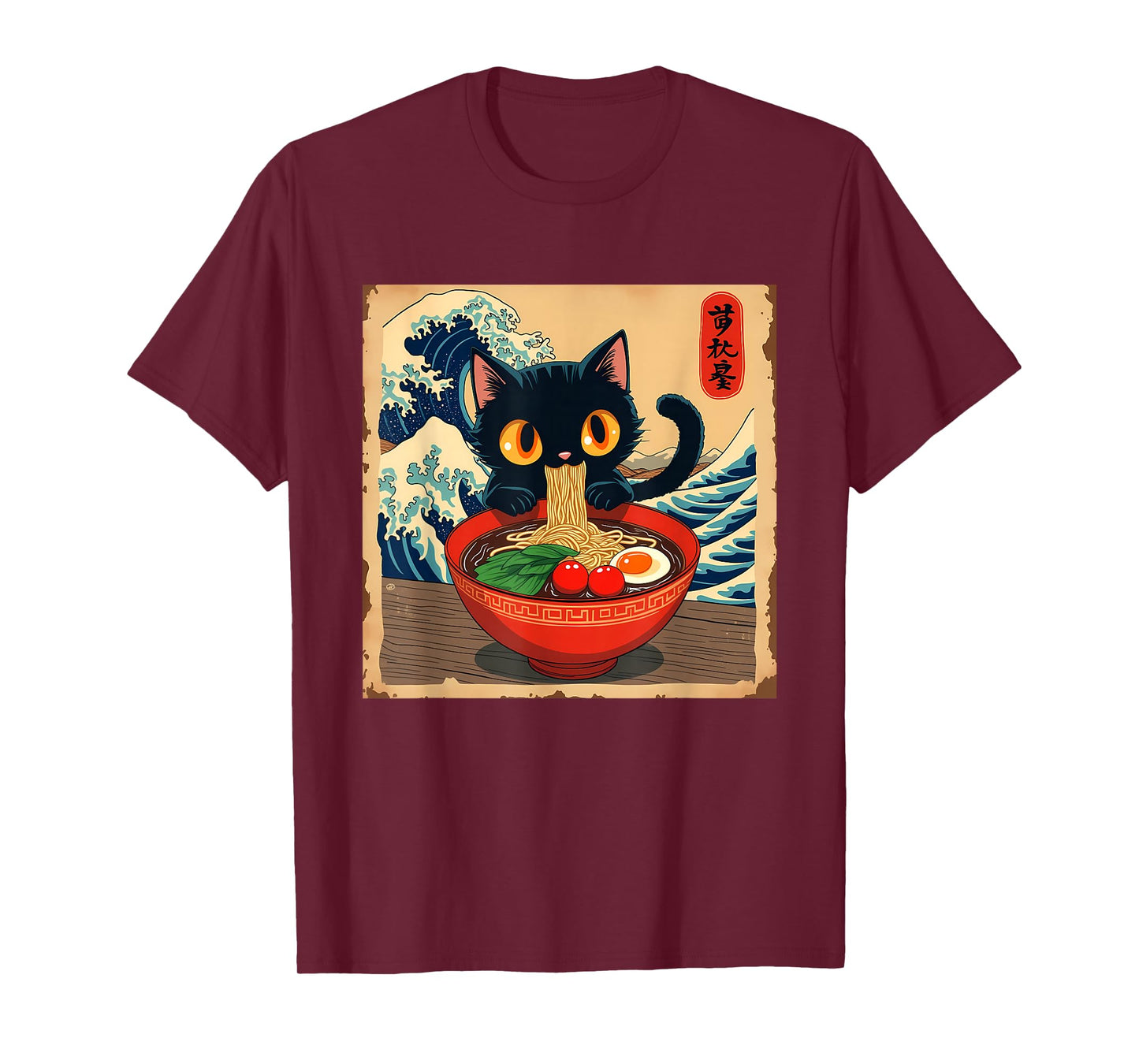 Cat Anime Kawaii Cat Ramen Japanese Funny Graphic Tees T-Shirt