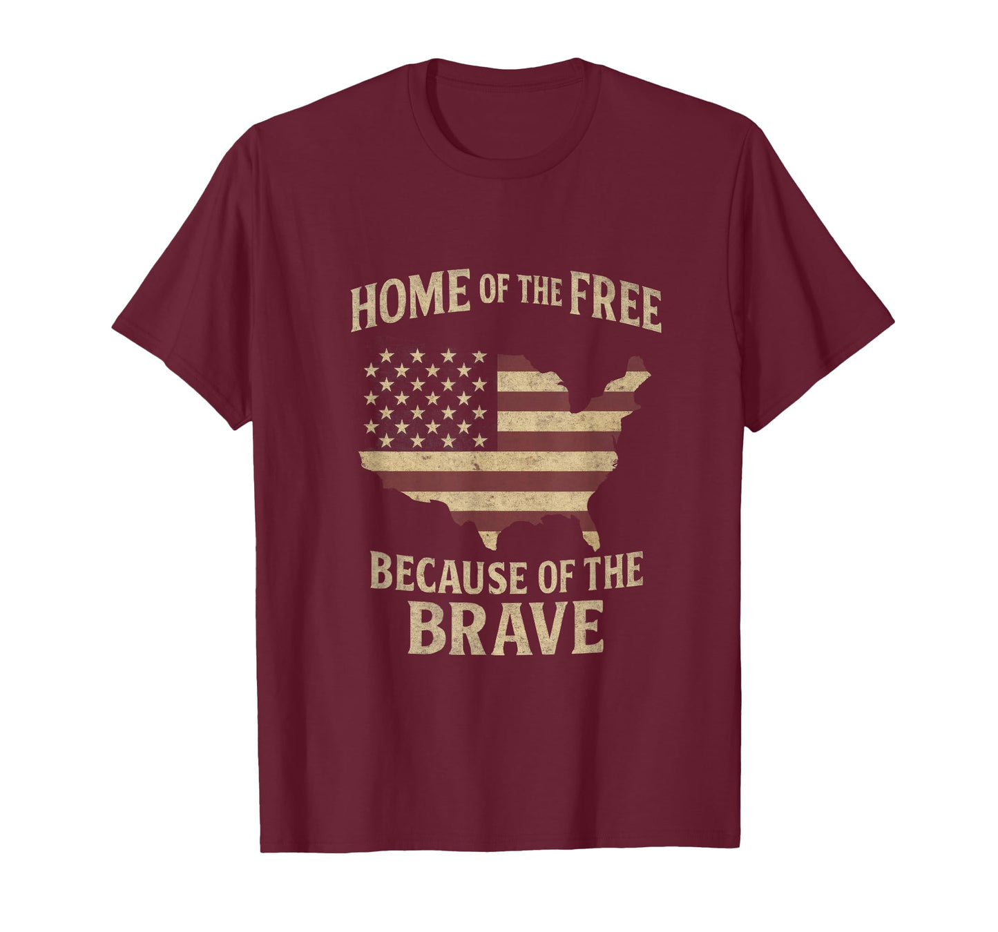 Home of The Free - USA Flag Veteran Pride T-Shirt