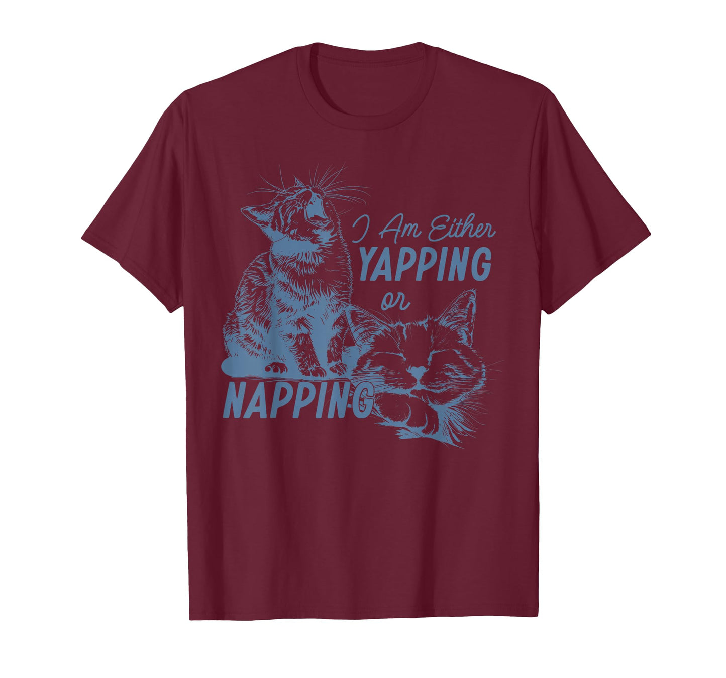 I'm Either Yapping Or Napping Retro 90s Gag Cat Meme T-Shirt