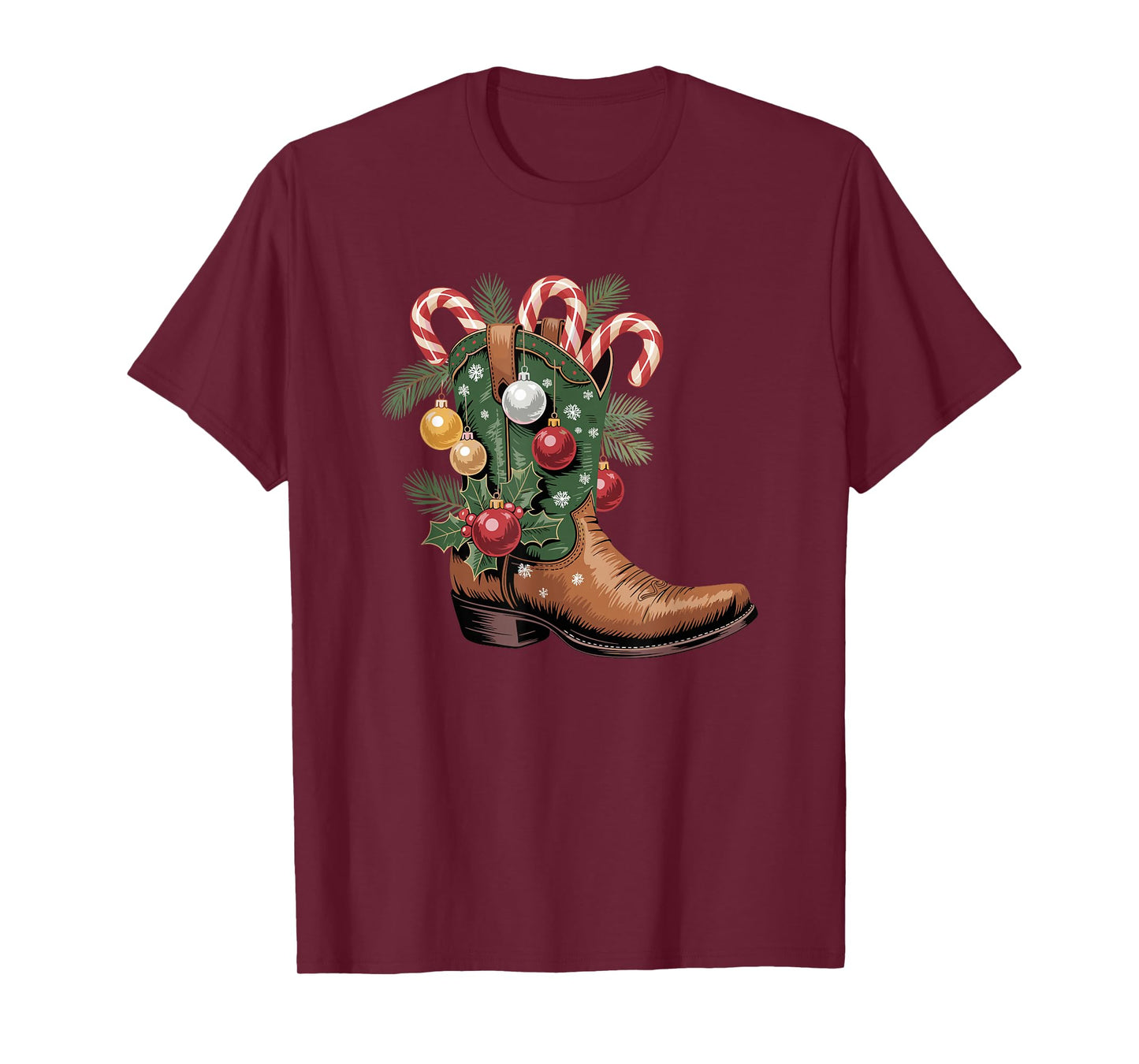 Cowboy Boots Country Western Cowboy Christmas T-Shirt