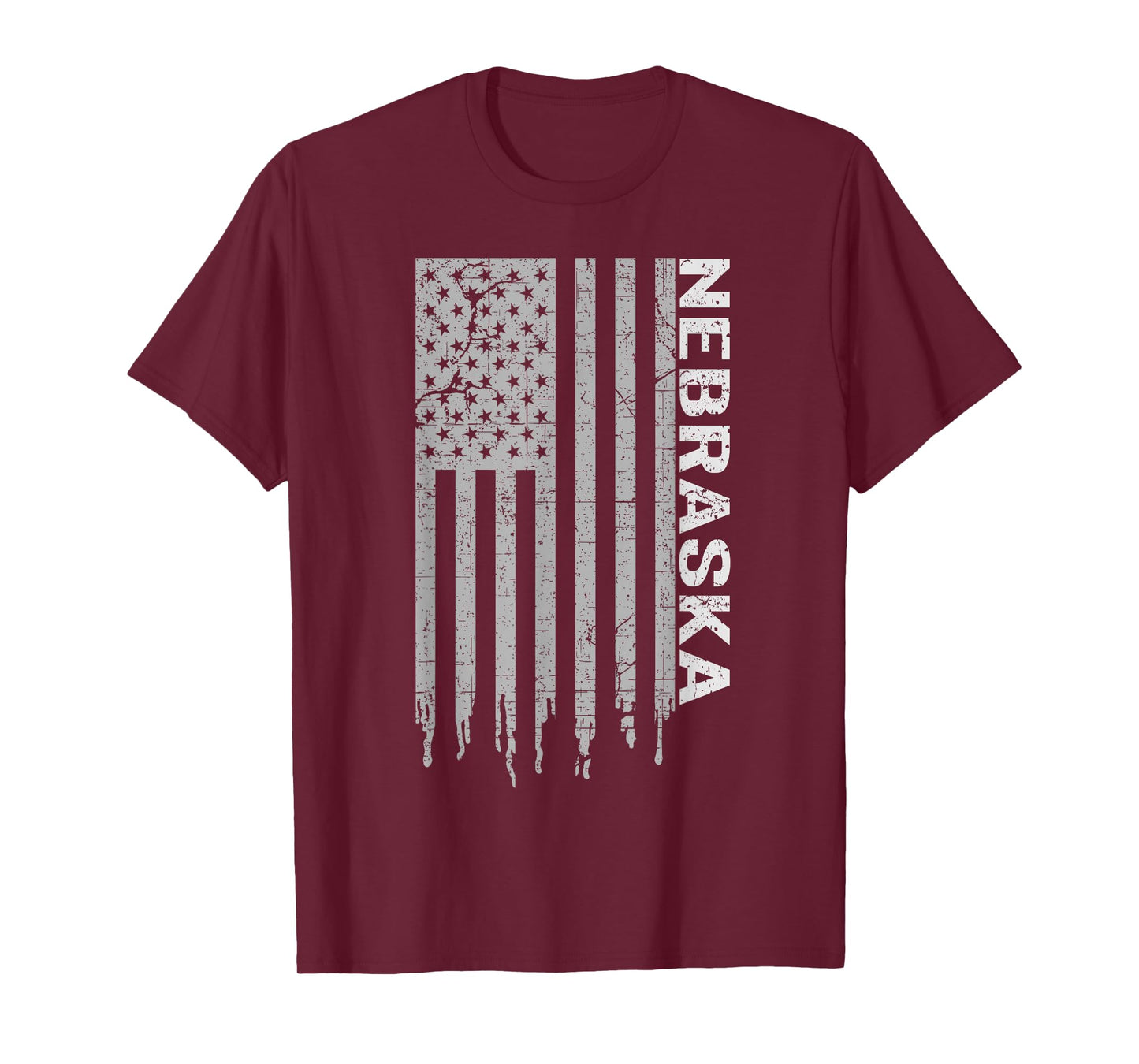 Distressed USA Flag Patriotic American From Nebraska T-Shirt