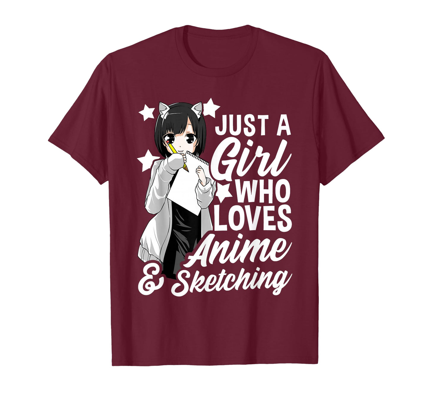 Just A Girl Who Loves Anime and Sketching Drawing T-Shirt