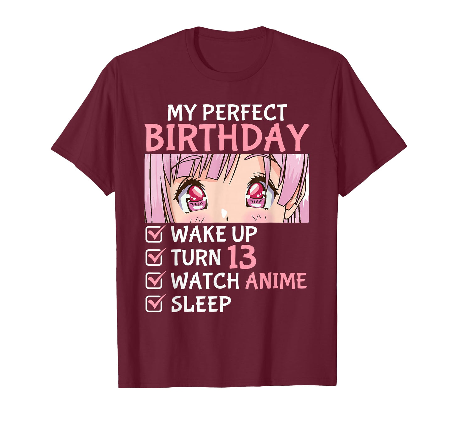 13th Birthday Watch Anime 13 Years Old Anime Teen Girls T-Shirt