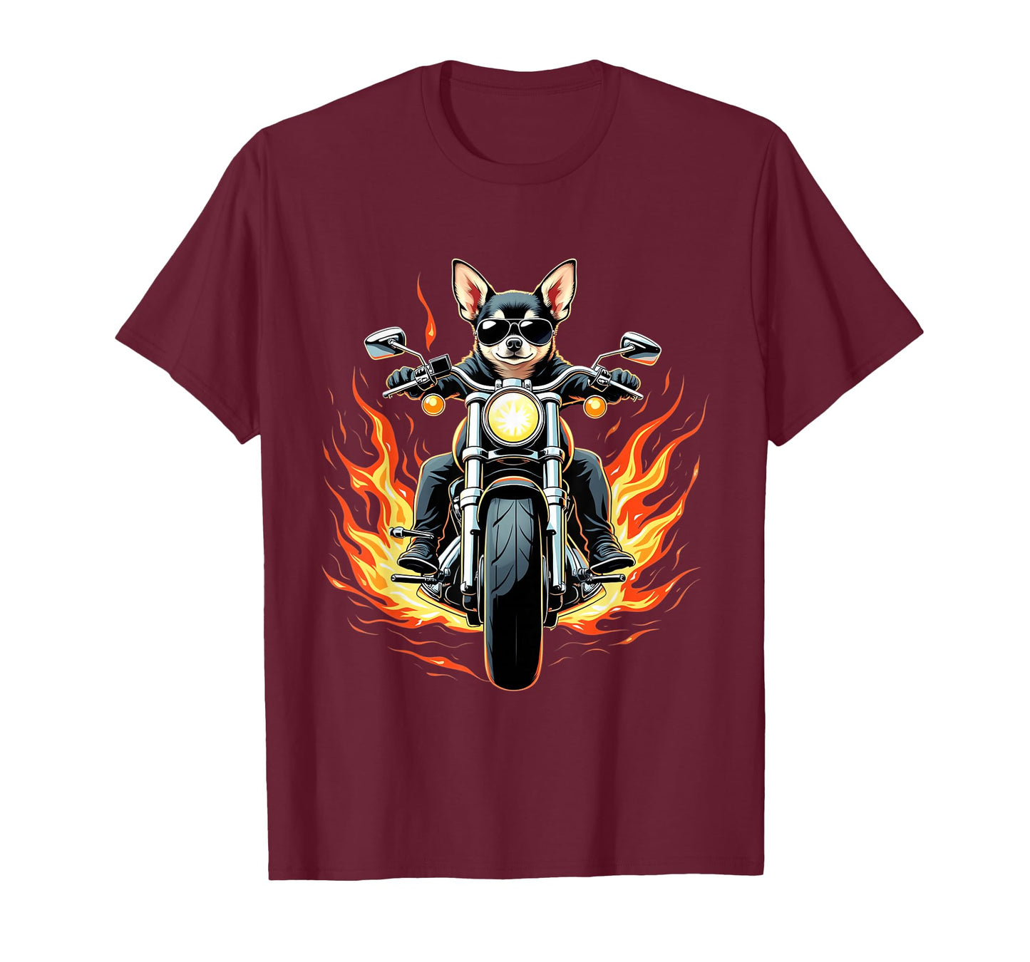Funny Chihuahua Dog Riding a Motorcycle Chihuahua Lovers T-Shirt