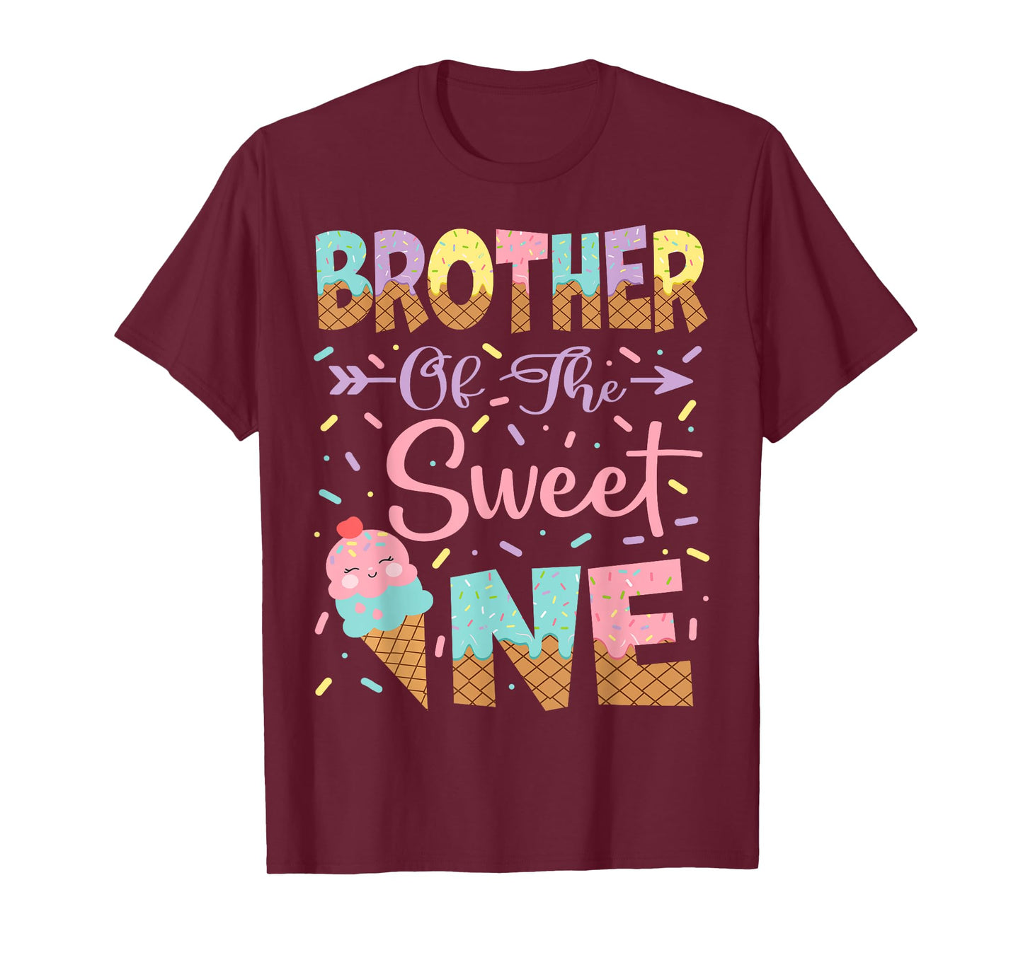 Brother Of The Sweet One Ice Cream 1St Birthday Girl T-Shirt