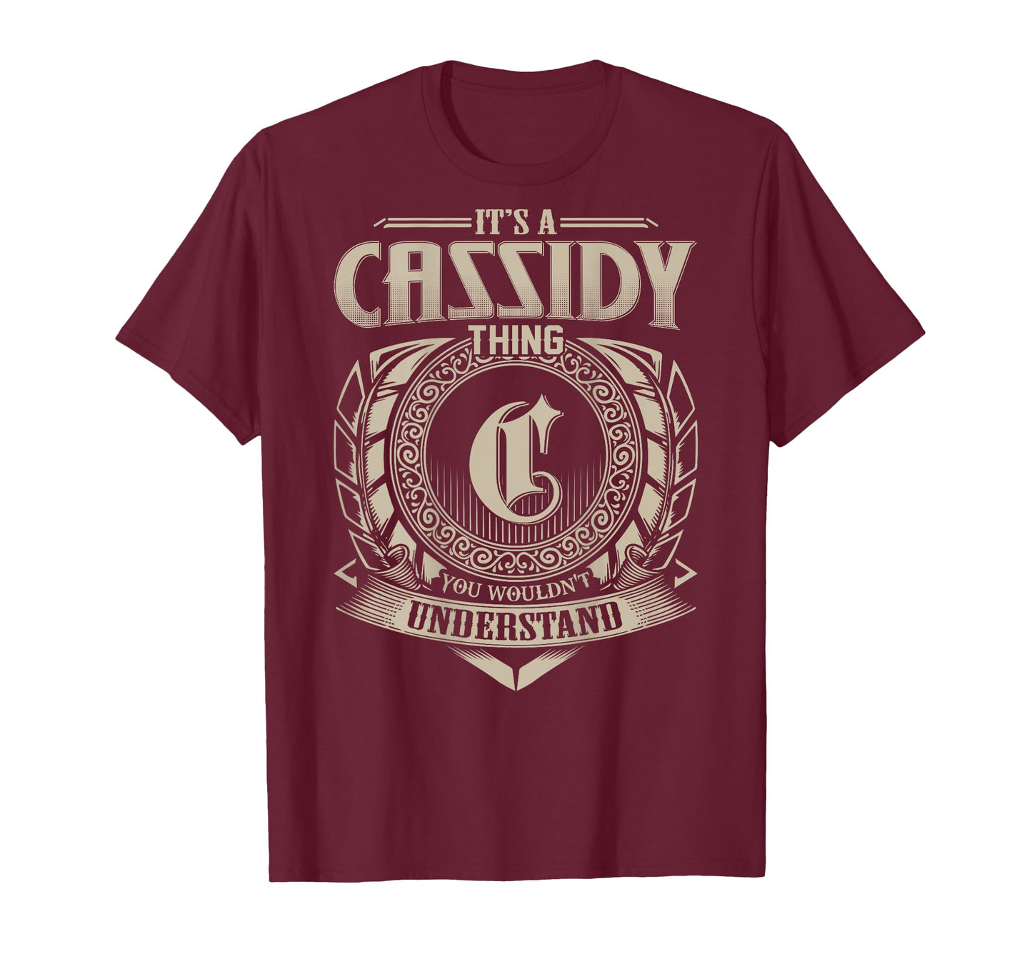 Proud CASSIDY Name Family Vintage Tee Unisex-Adults, Unisex-Kids Black Small Modern Crew Neck Short Sleeve T-Shirt