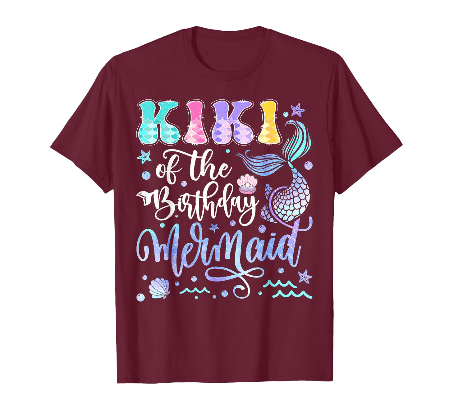 Kiki Of The Birthday Mermaid Bday Girl Groovy T-Shirt