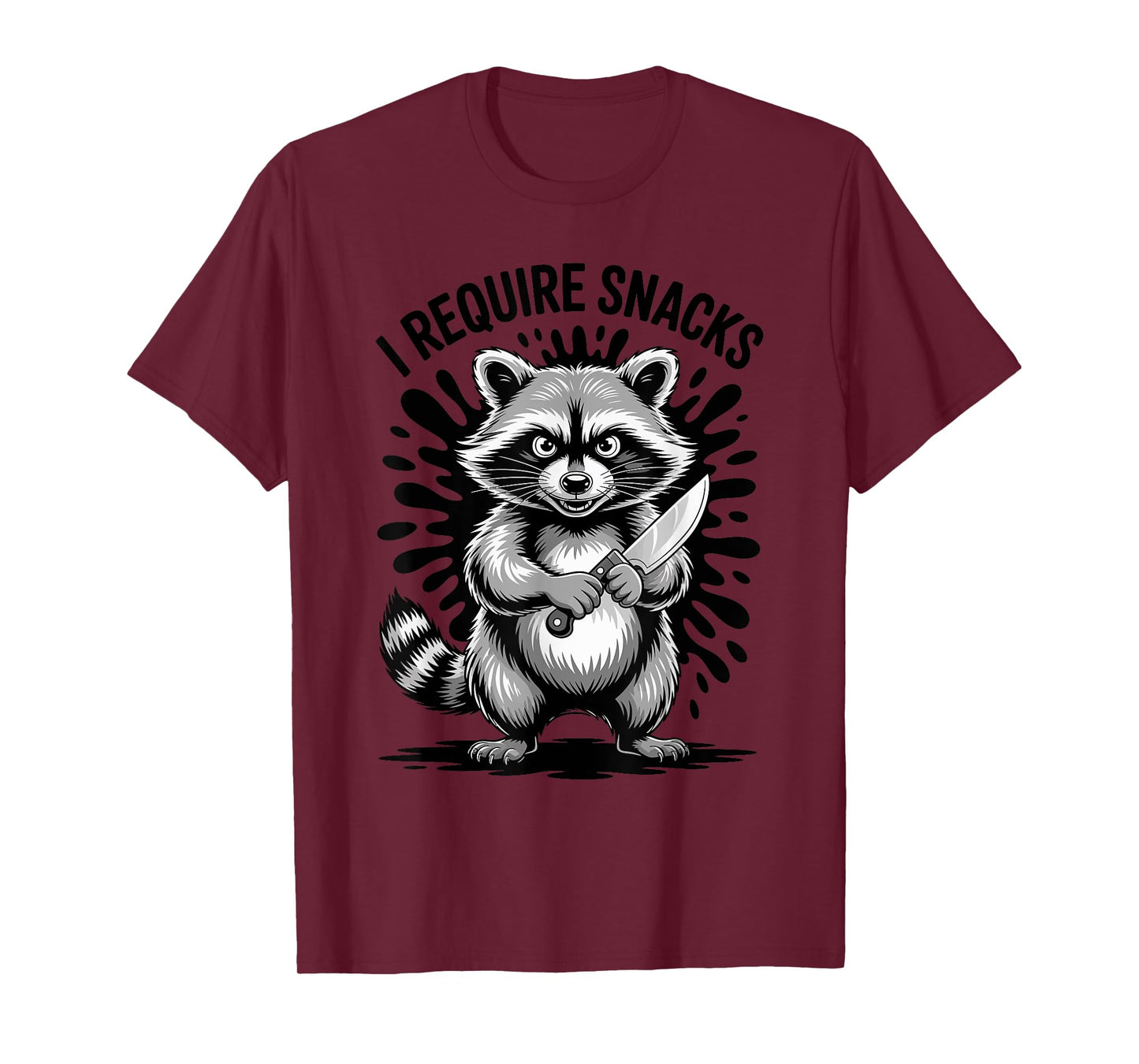 I Require Snacks Raccoon Shirt Funny Christmas Men Women T-Shirt