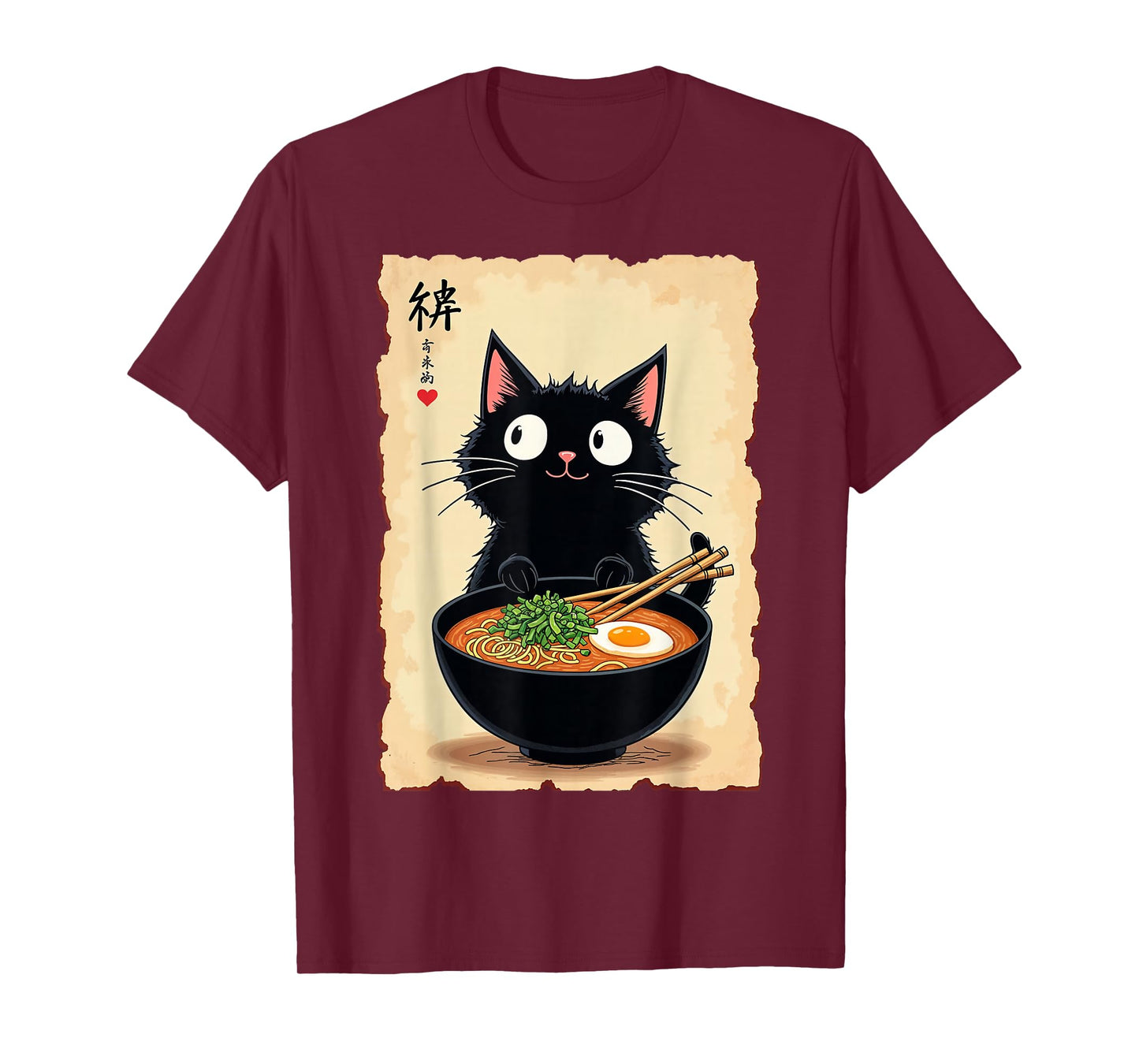 Kawaii Ramen Cat Cute Japanese Food for Anime, Noodle Lovers T-Shirt