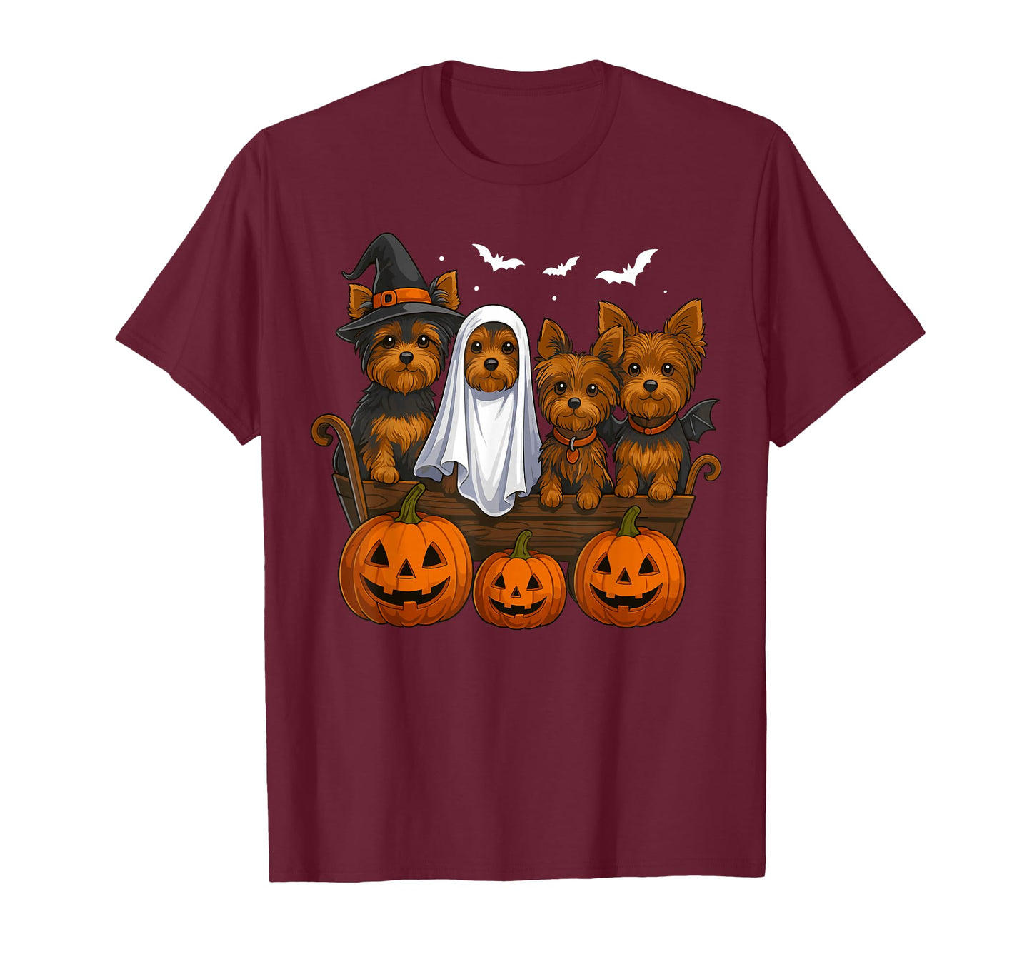 Yorkie Halloween Funny Yorkshire Terrier Dog Trick or Treat T-Shirt