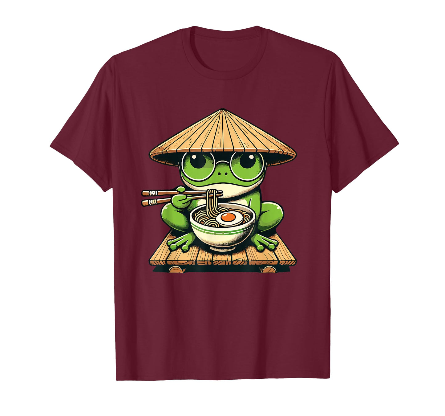Frog Eating Ramen Noodles, Japanese Kawaii & Anime Lovers T-Shirt