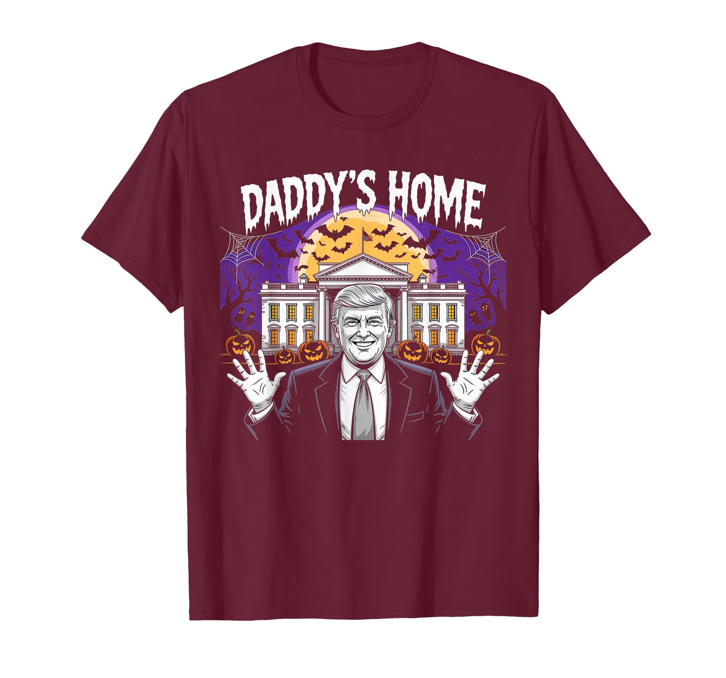 Funny Halloween 2025 Patriot Daddy's Home White House USA T-Shirt