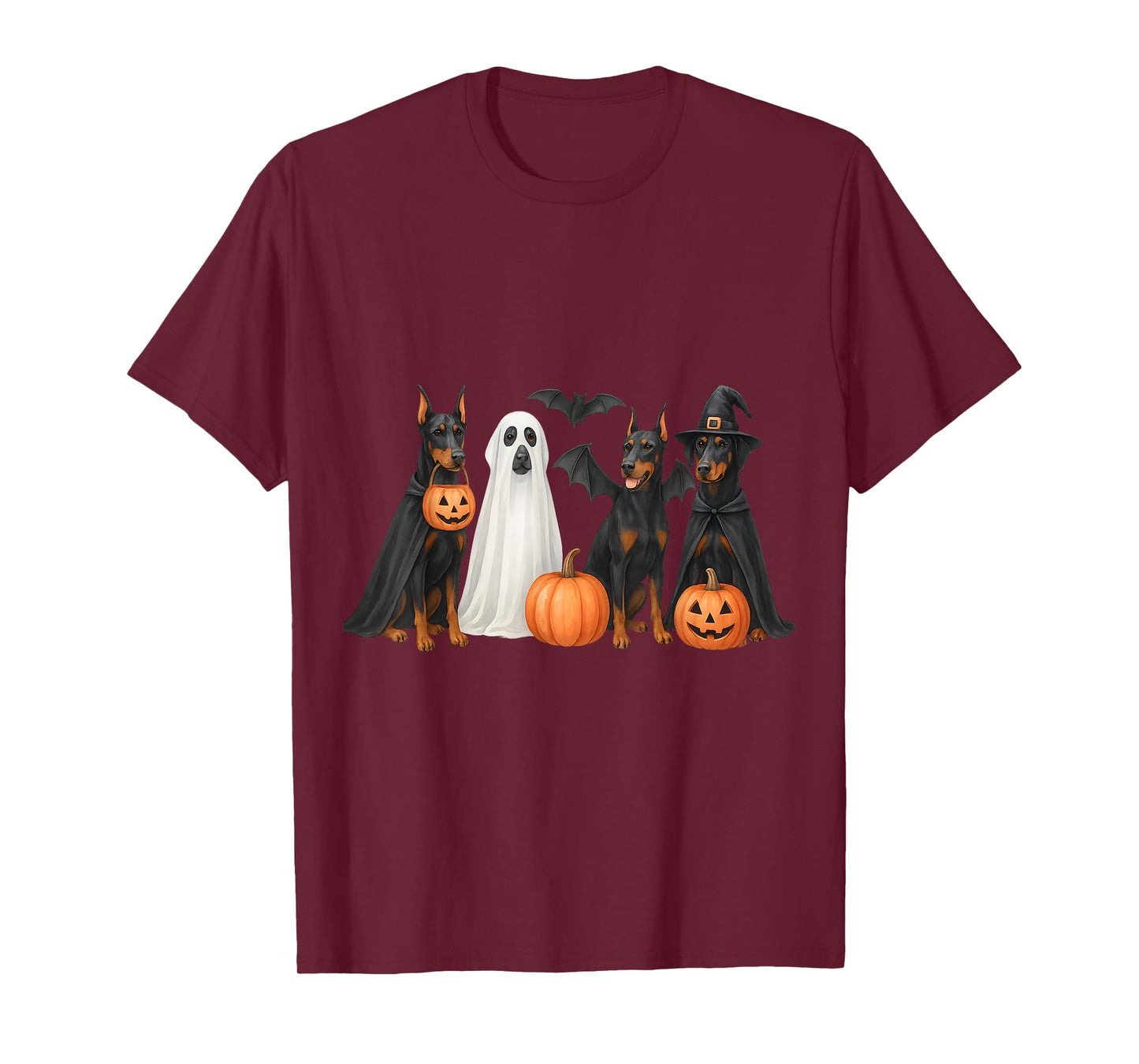 Doberman Halloween Costume Fun Doberman Halloween Dog Ghost T-Shirt
