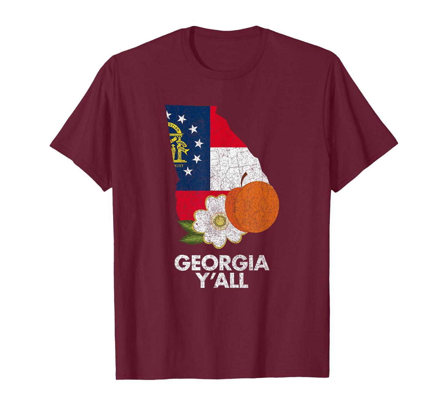 Vintage State of Georgia T-shirt Flag Peach Y'all T-Shirt