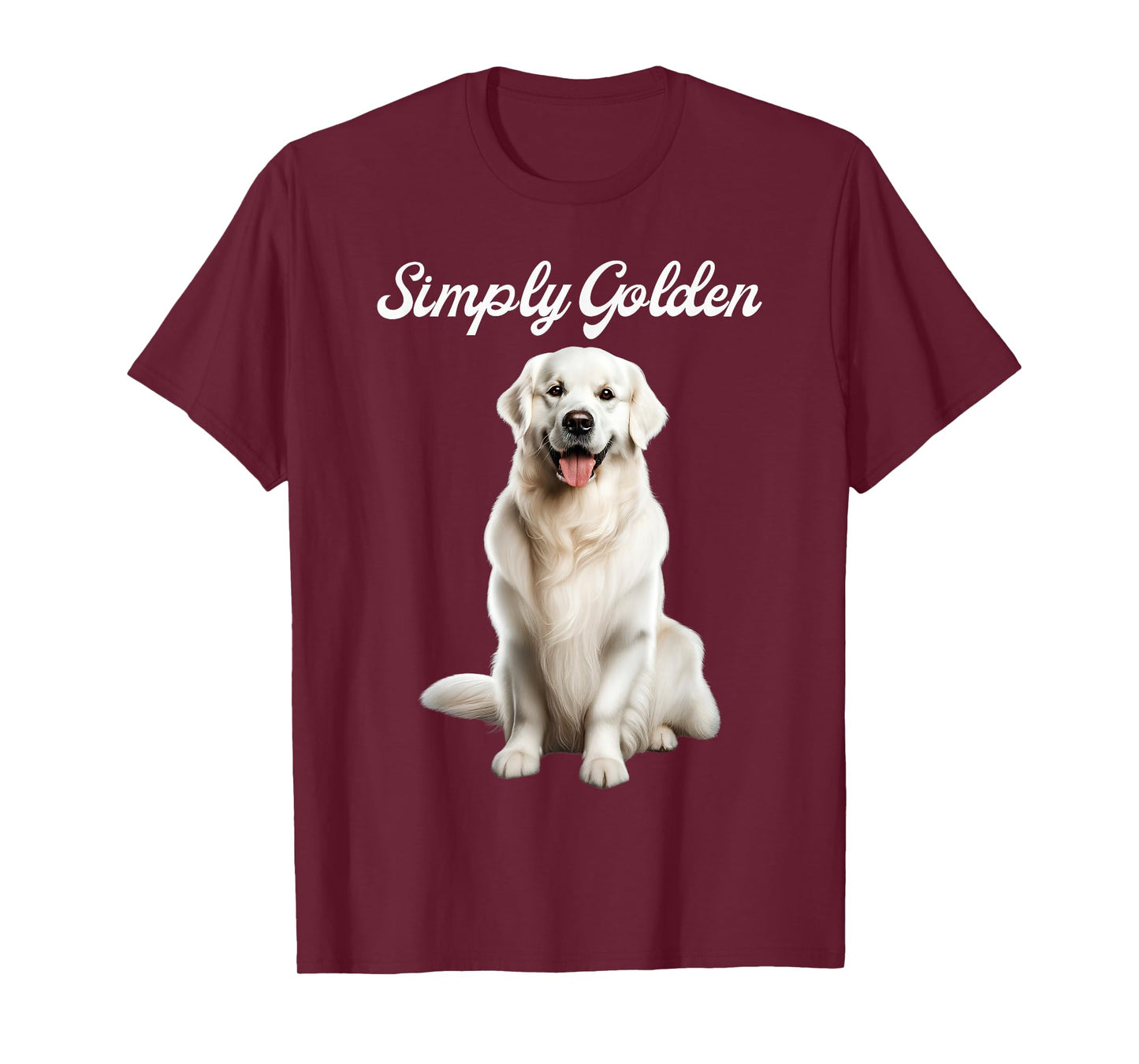 White English Cream Golden Retriever Funny Dog Simply Golden T-Shirt