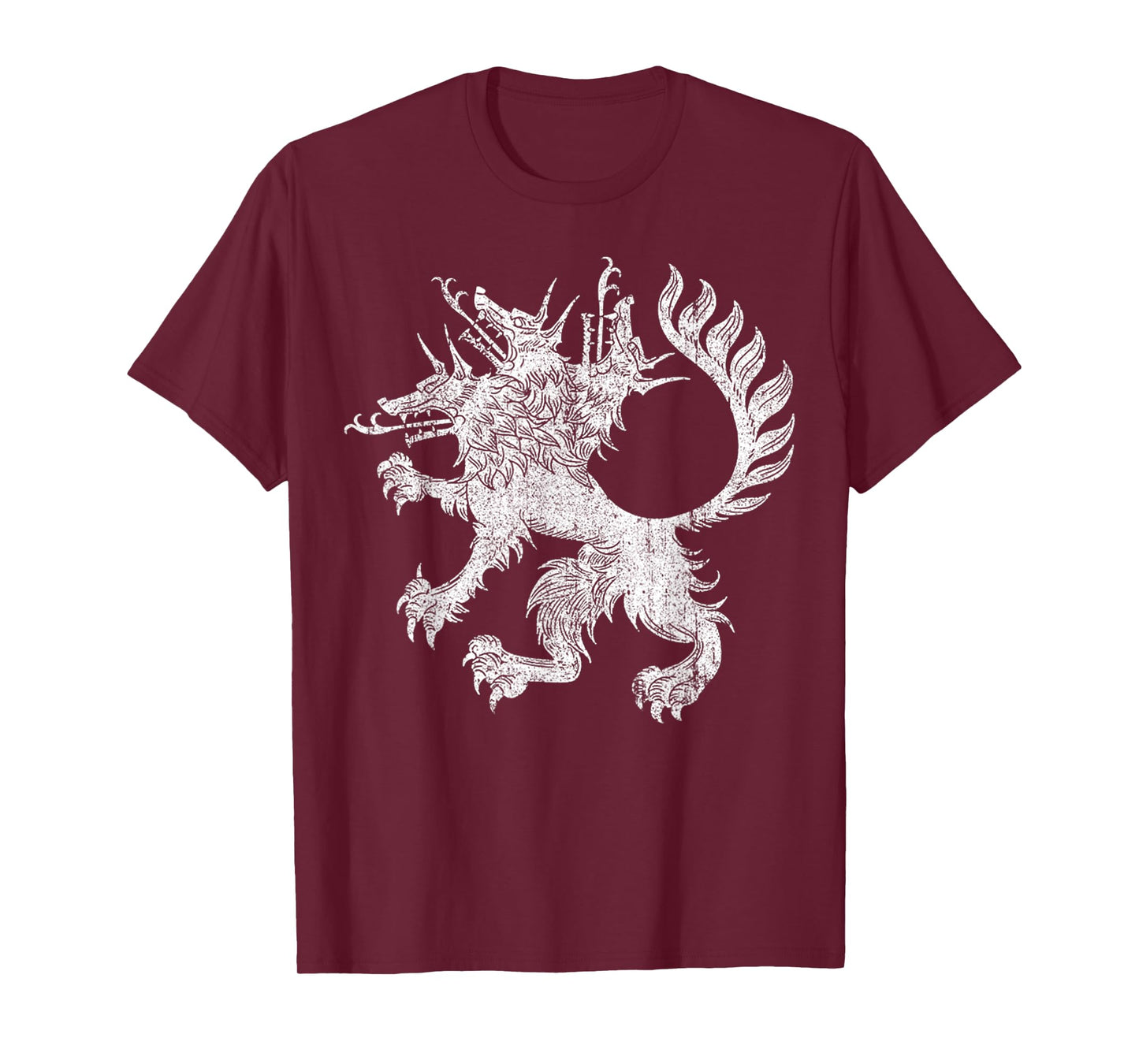 Vintage Cerberus Three Headed Dog T-Shirt - Unisex-Adults, Black, Small, Short Sleeve, T-Shirt, Vintage Graphic Tee