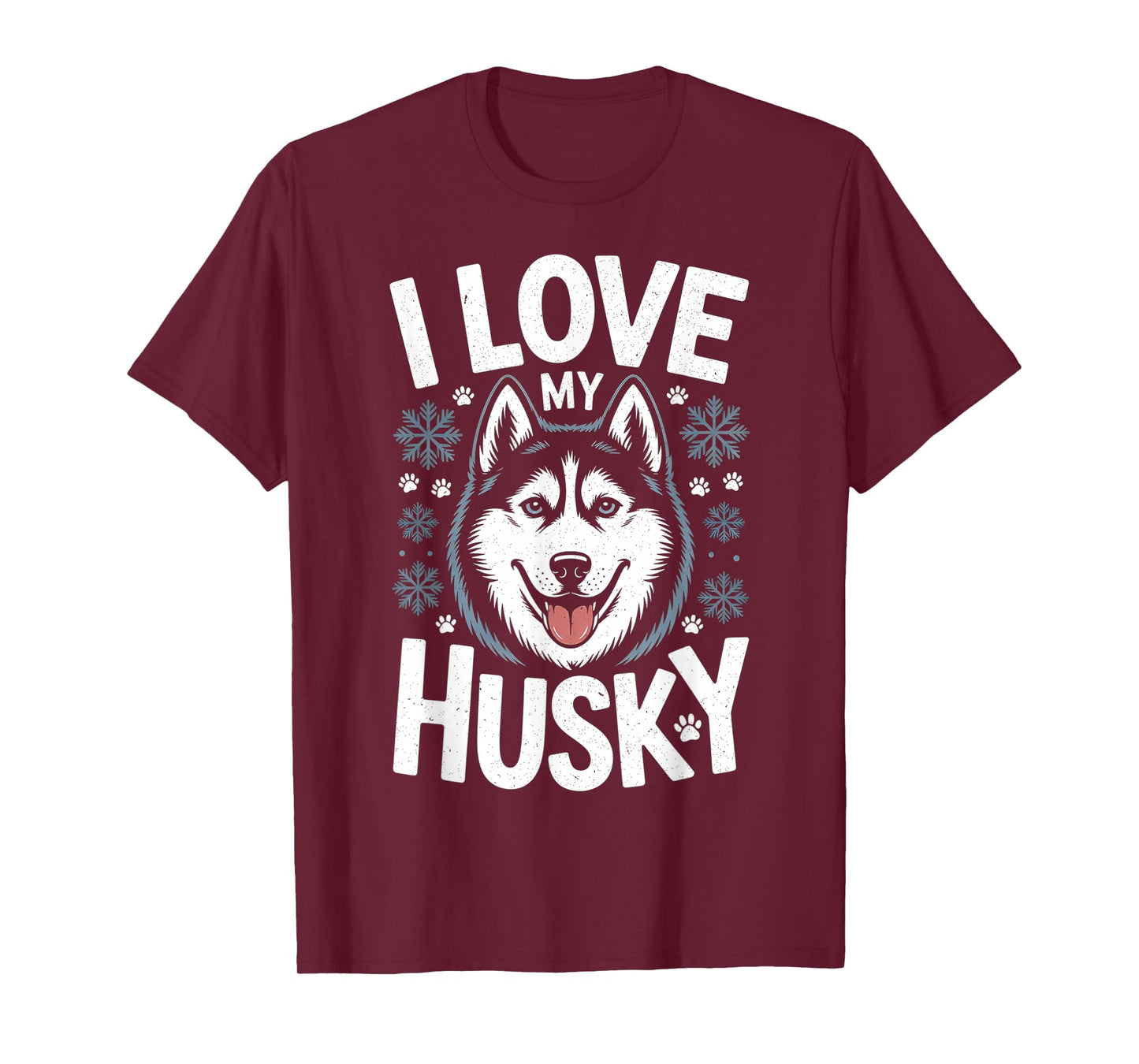 I Love My Husky - Saying Siberian Puppy Animal Paw Dogs T-Shirt