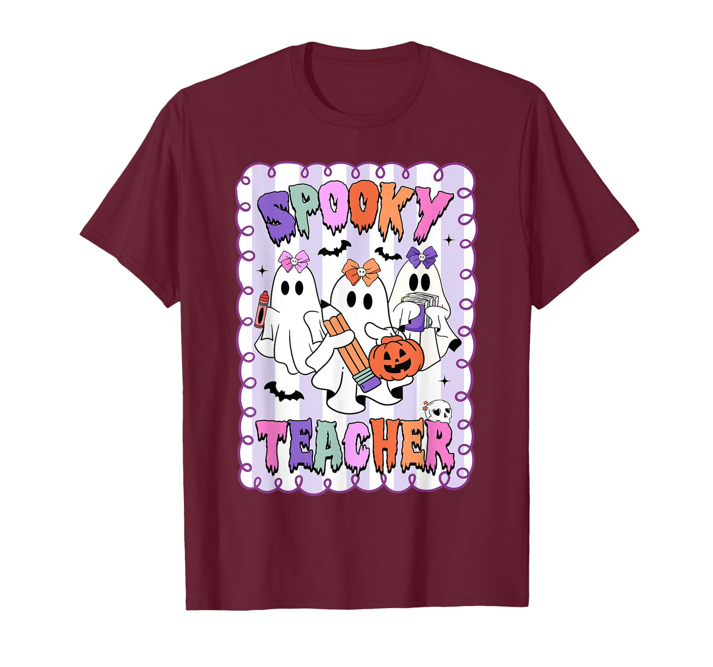 Spooky Teacher Halloween Cute Halloween Teacher Ghost T-Shirt
