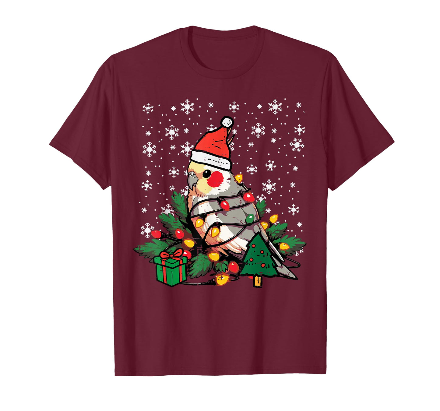 Christmas Bird Cockatiel Xmas Weiro Quarrion Men Women Kids T-Shirt