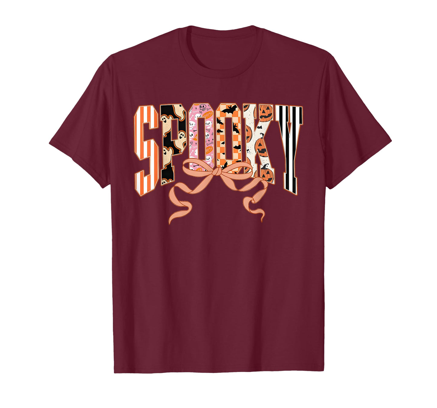 Spooky Coquette Bow Candy Corn Couture Funny Halloween T-Shirt