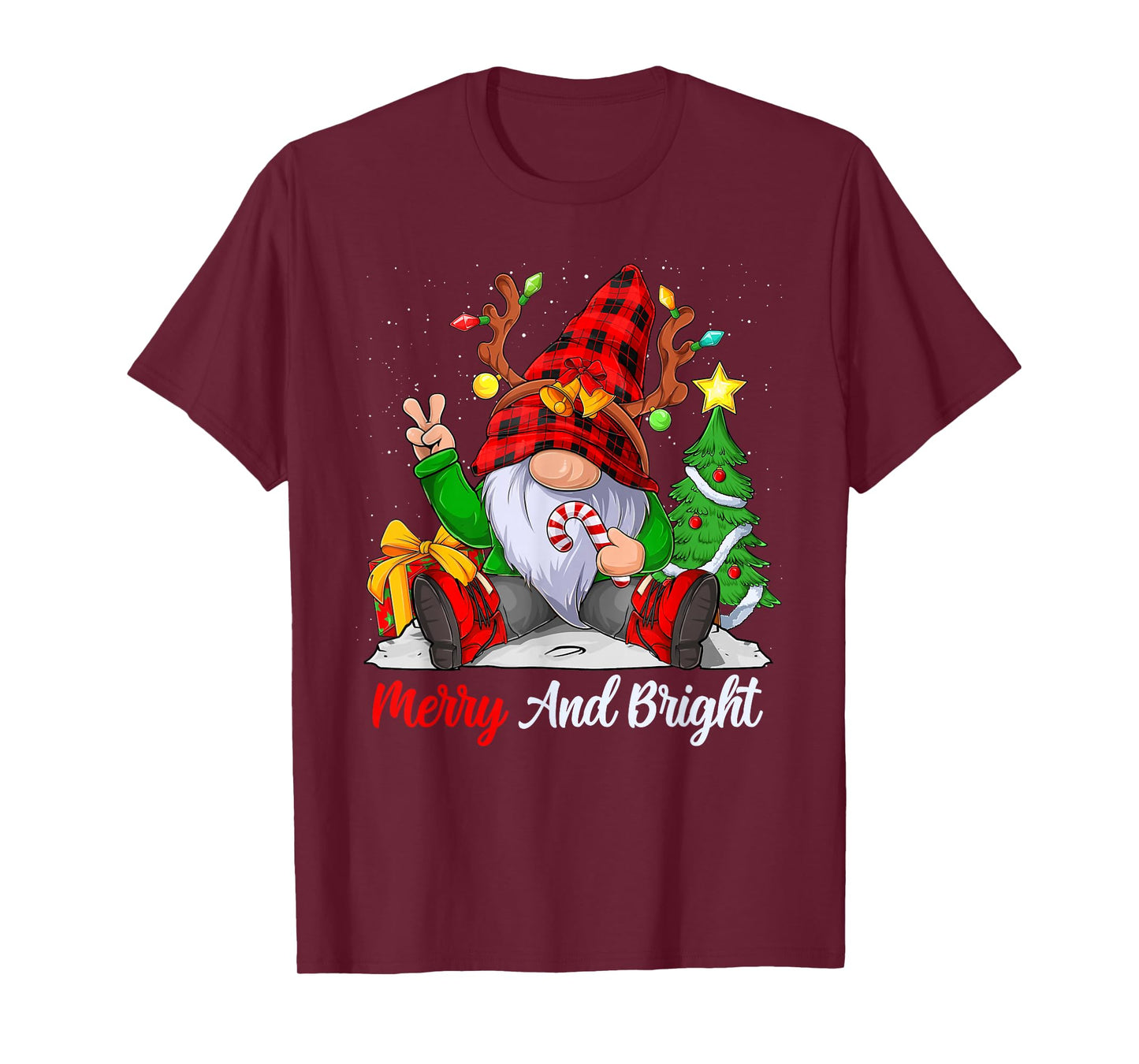 Merry and bright christmas gnome family pajamas matching T-Shirt