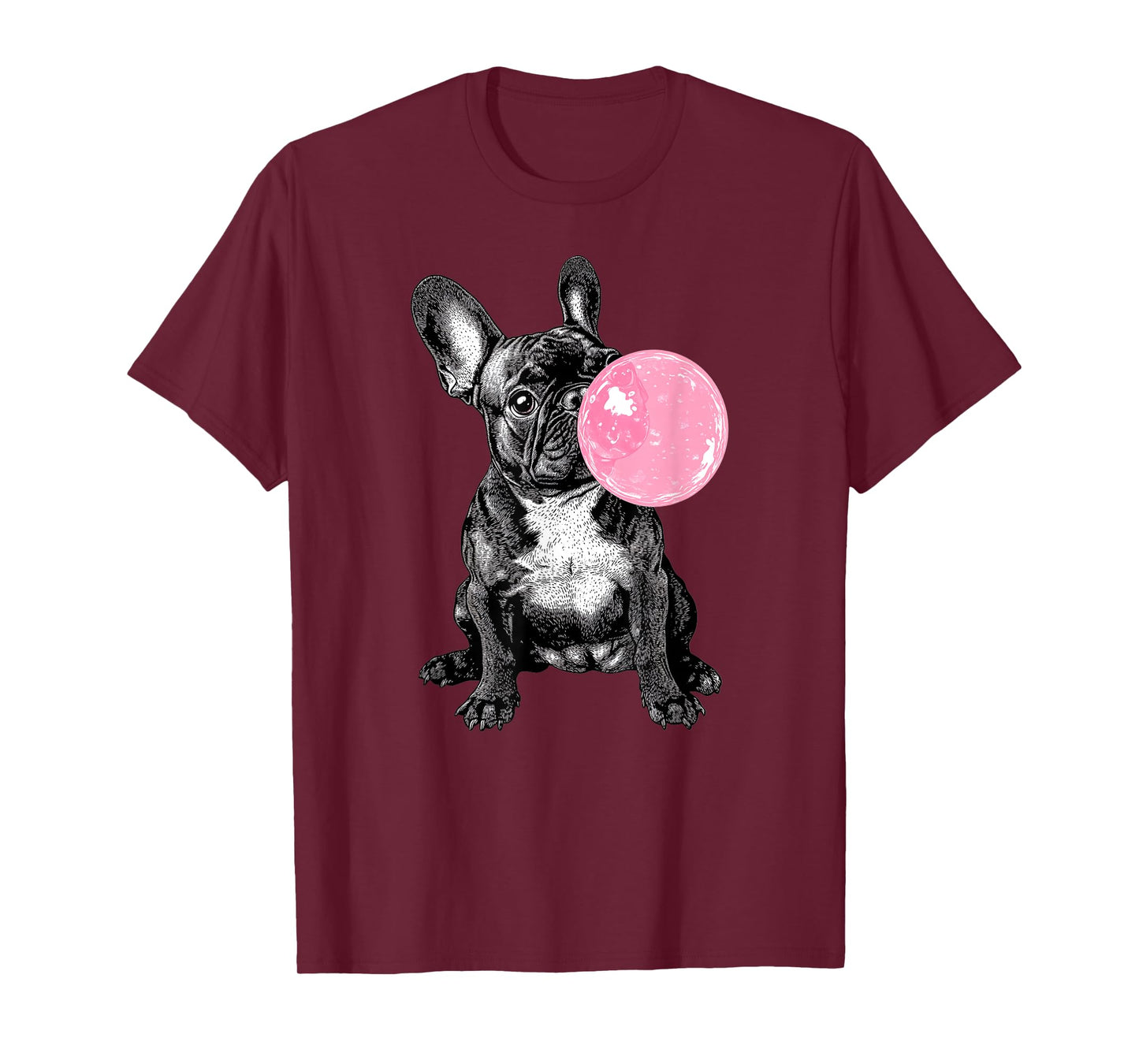 Vintage French bulldog Blowing Bubble Dog Dad Mom Owner T-Shirt