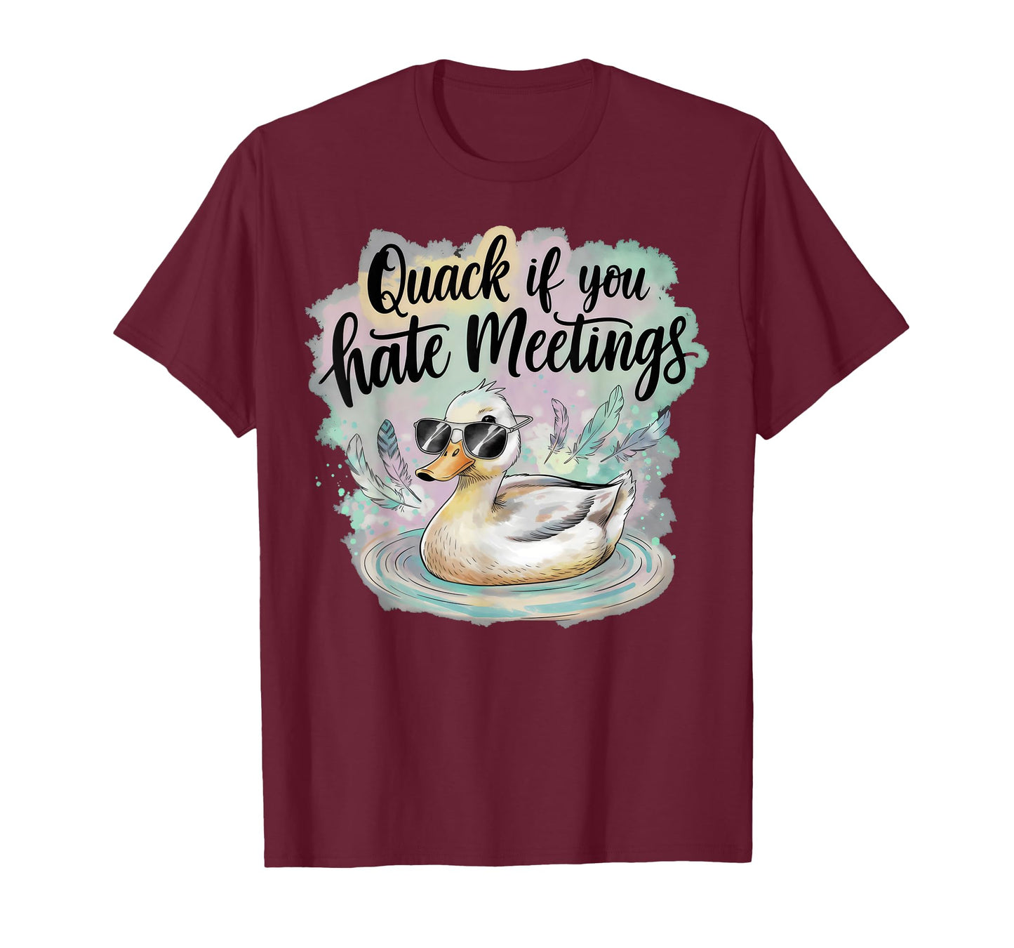 Funny Duck “Quack If You Hate Meetings” Work Humor T-Shirt