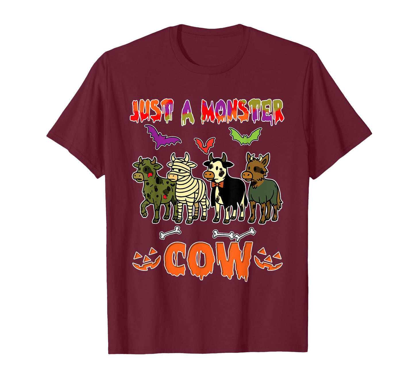 A Monster Halloween Group Cows Cosplay Zombies Mummies T-Shirt