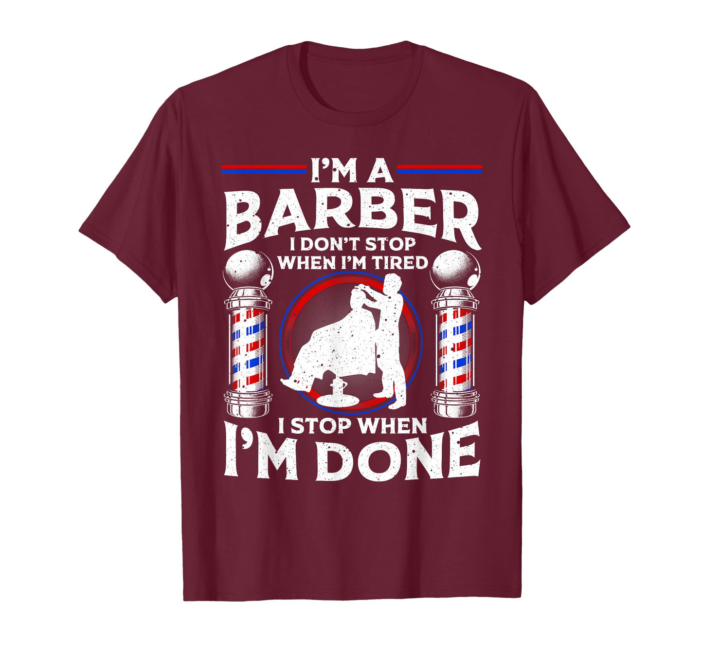 Funny Barber Designs for Men Dad Hairstyling Humor Quote T-Shirt Small