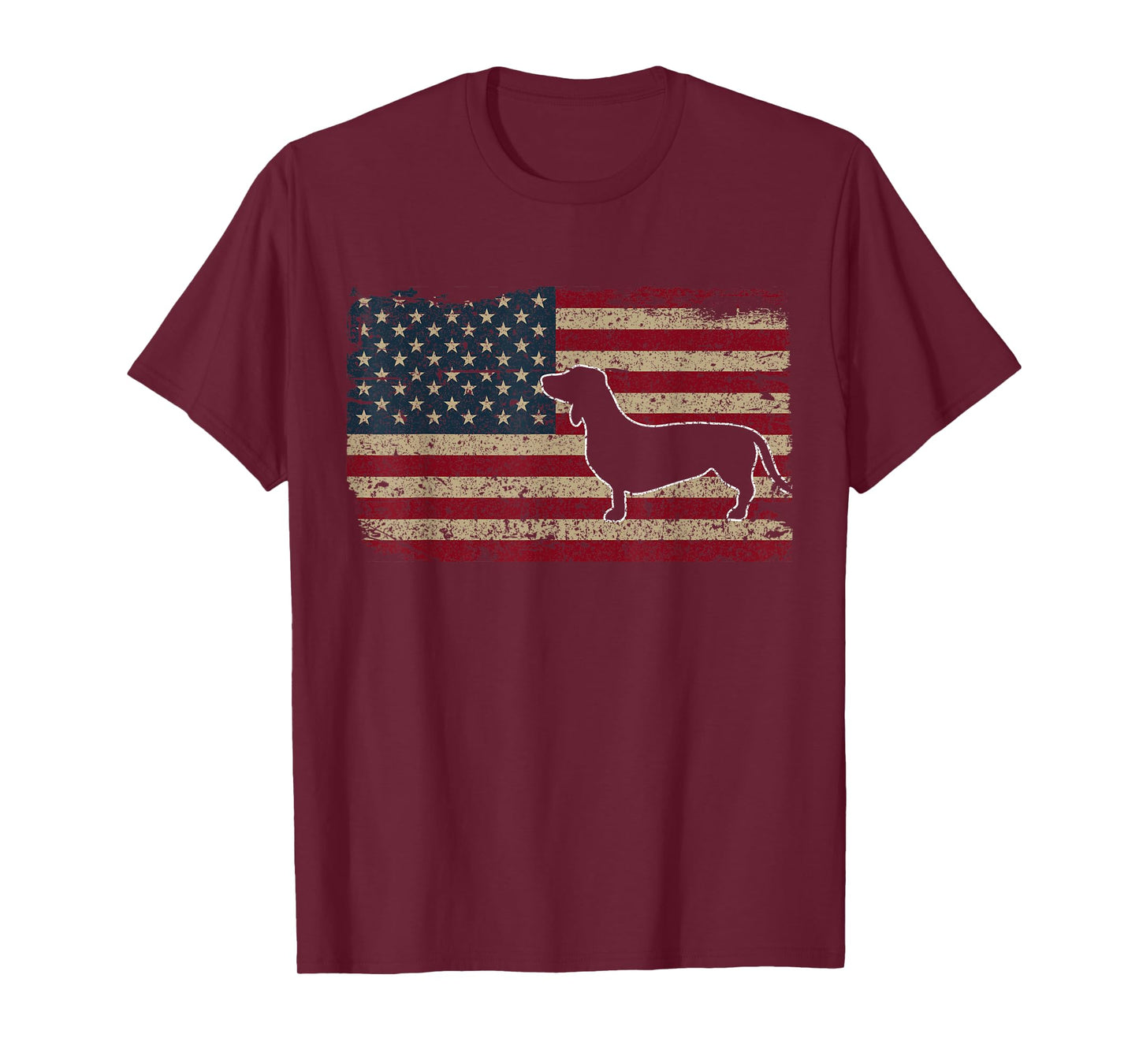 Dachshund America Flag Patriotic Weiner Dog Gift T-Shirt Small