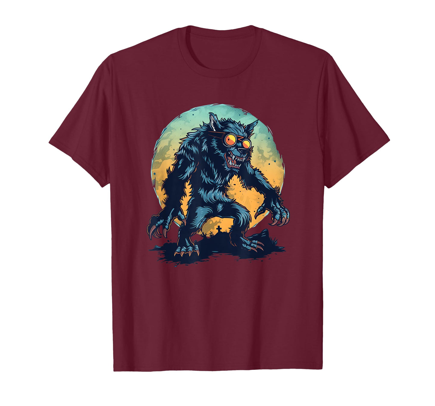 Untamed Werewolf Sunglasses for a Fearless Costume T-Shirt