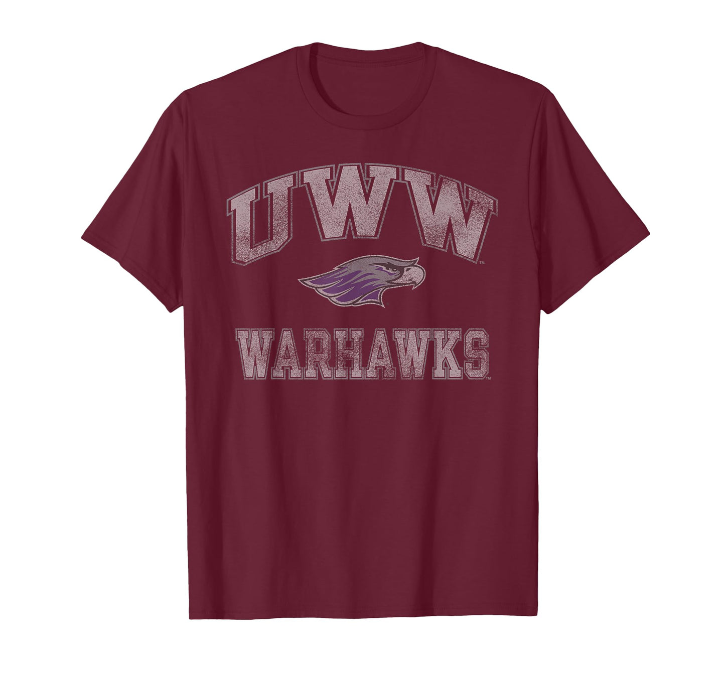 Wisconsin Whitewater Warhawks Vintage Worn Purple T-Shirt